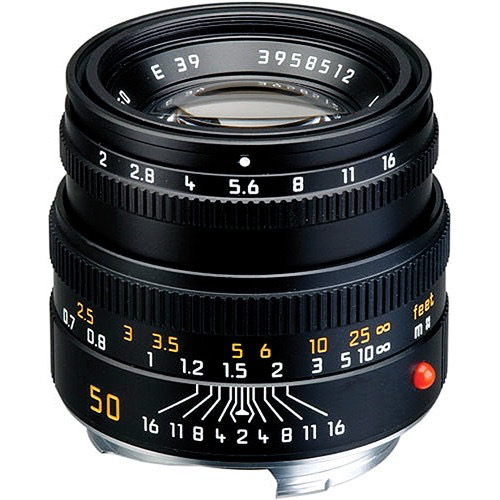 Leica Summicron M 50mm f/2.0 Manual Focus Prime Lens for Leica M Mount Cameras - Black | Perfect for Street Photography, Portraits & Low Light Shooting