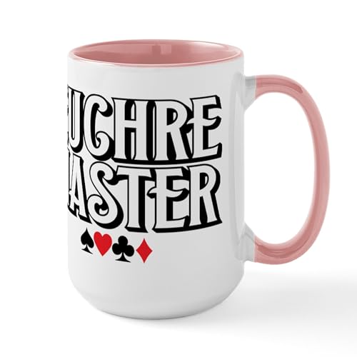 White/Pink Inside - Euchre Master Mugs