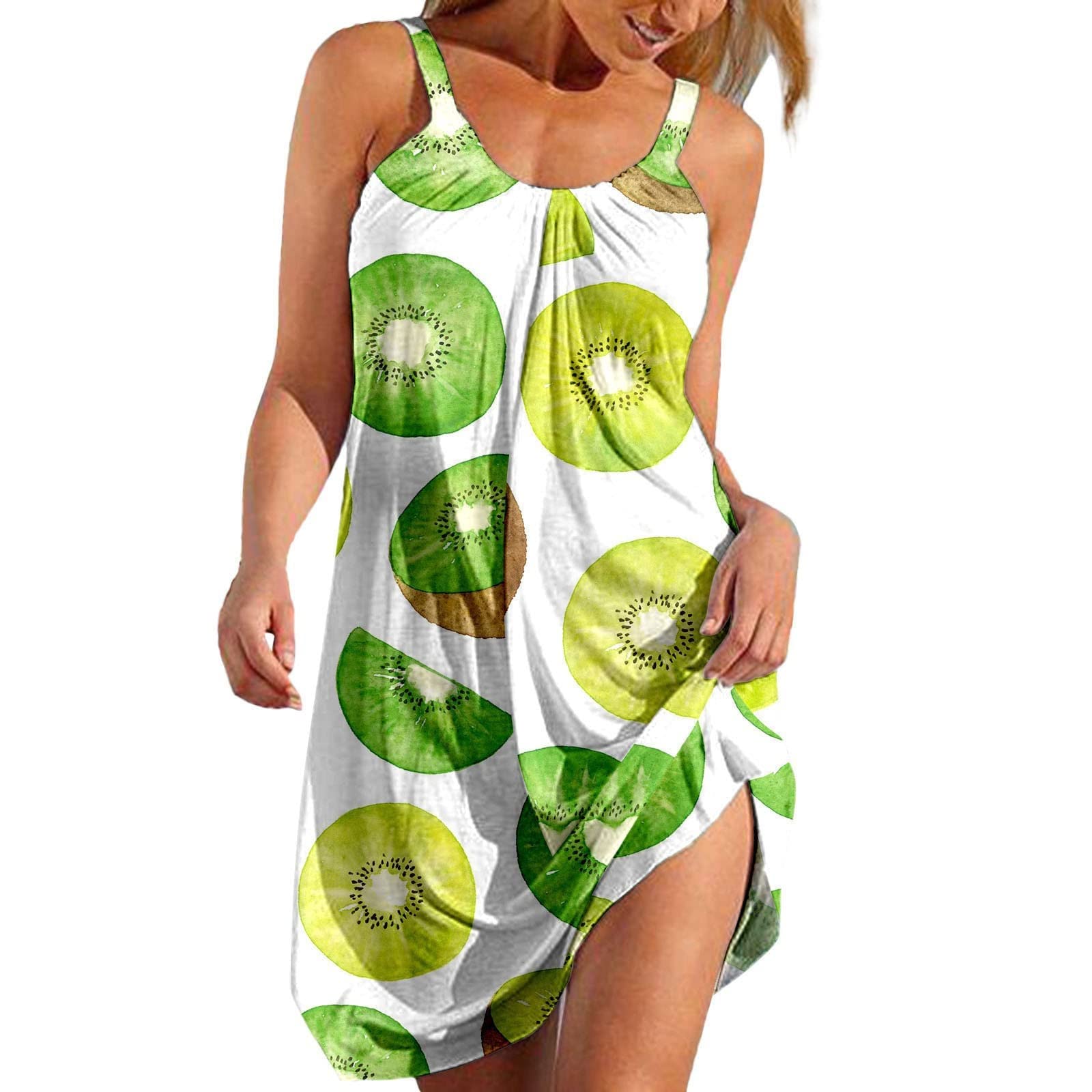 Sexy Women's Halter Sling Dress - Boho Printed Sleeveless Summer Dress for Beach, Vacation & Casual Wear | Elegant Sun Dress for Pool Parties, Date Nights & Tropical Getaways