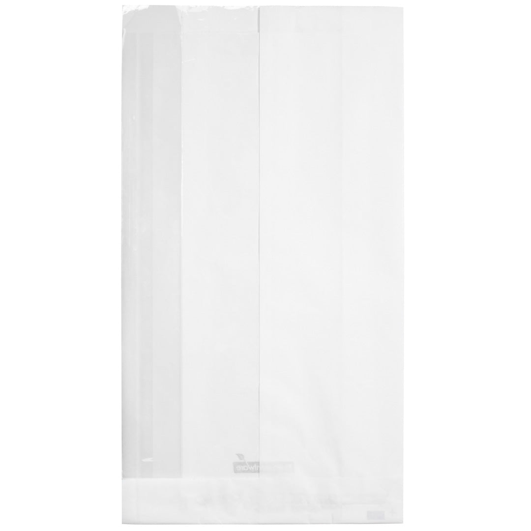 White Paper Large Bread Bags with Side Window - 6 x 2.75 x 11.5 Inches - 100 Count Box | Perfect for Bakeries, Cafes & Food Packaging | Fresh Bread Storage & Display