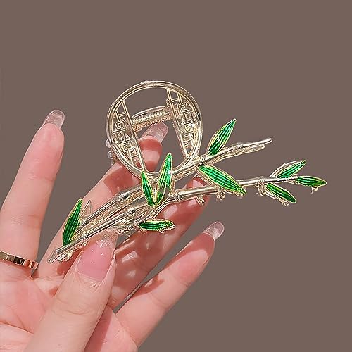 Ash & Roh Rhinestone Hair Clips for Women - Non-Slip Styling Clamp Hair Accessories, Butterfly Hair Clip Gift (Green Leaf) | Perfect for Parties, Weddings & Everyday Hairstyling
