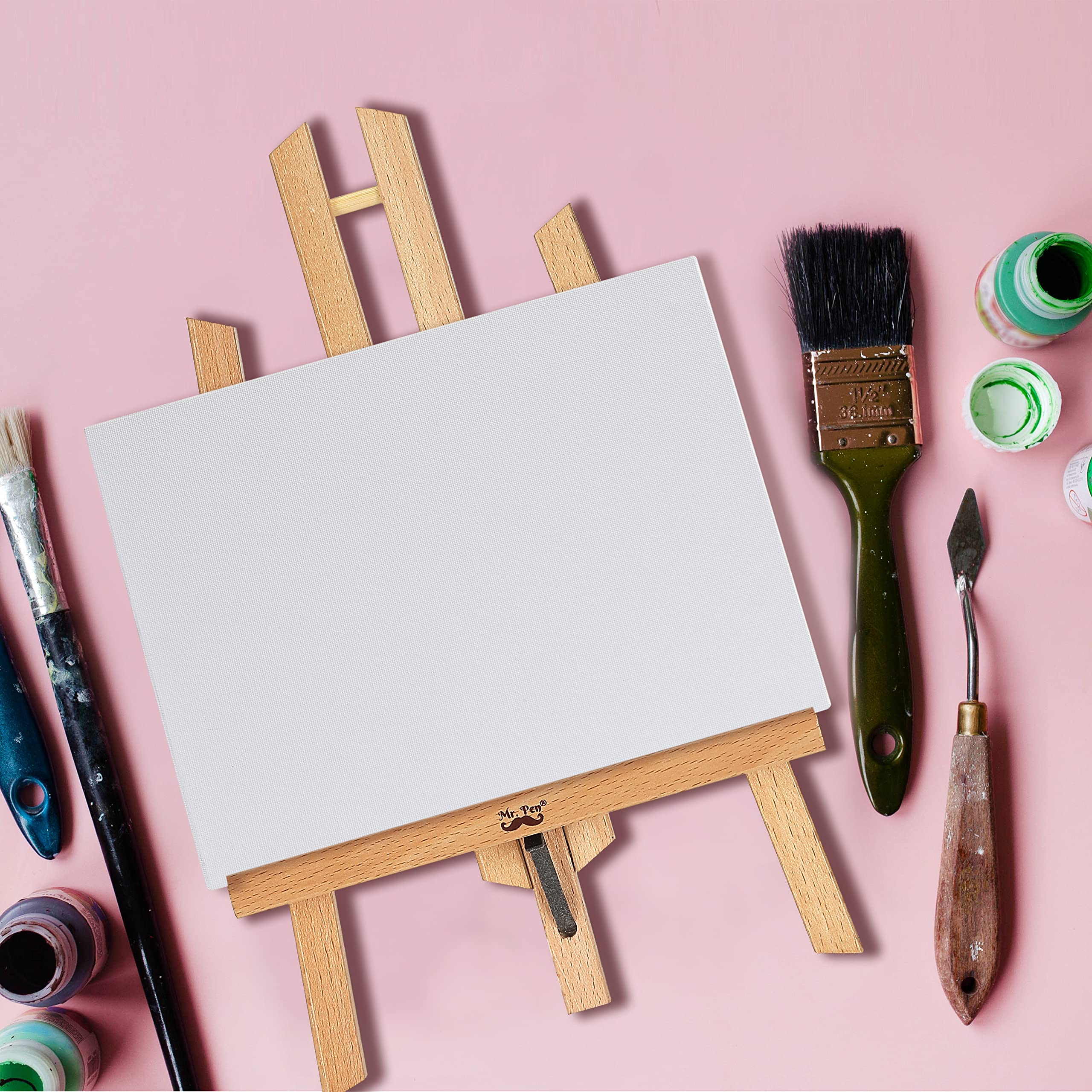 Mr. Pen 11 Inch Wooden Tabletop Easel Stand for Painting Canvas - Perfect for Artists, Students & Home Decor Display | Portable Mini Art Easel for Tabletop Painting, Sketching & Craft Projects
