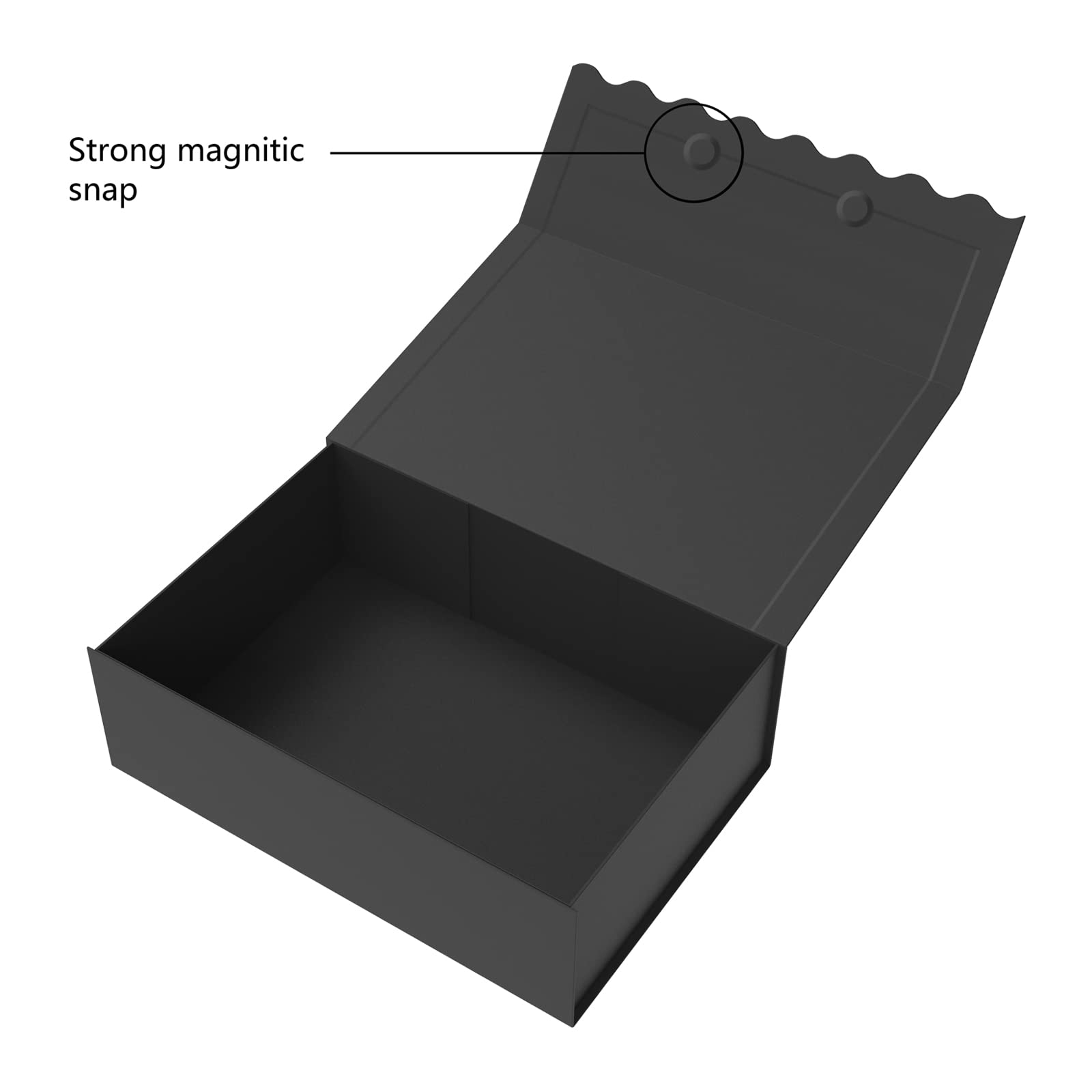 12.5x9.5x4 Inches Magnetic Closure Gift Box - Collapsible Wedding & Birthday Present Packaging - Sturdy Bridesmaid Proposal Box with Lid - Black Wave Design - Perfect for Party Favors, Jewelry Storage & Special Occasion Gifting