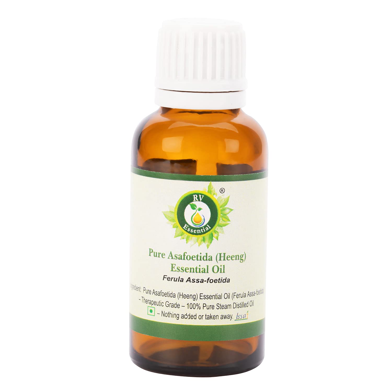 Pure Asafoetida Essential Oil (Heeng Oil) - 100% Natural, Steam Distilled, Therapeutic Grade - 50ml (1.69oz) by R V Essential - Perfect for Aromatherapy, Massage & Stress Relief