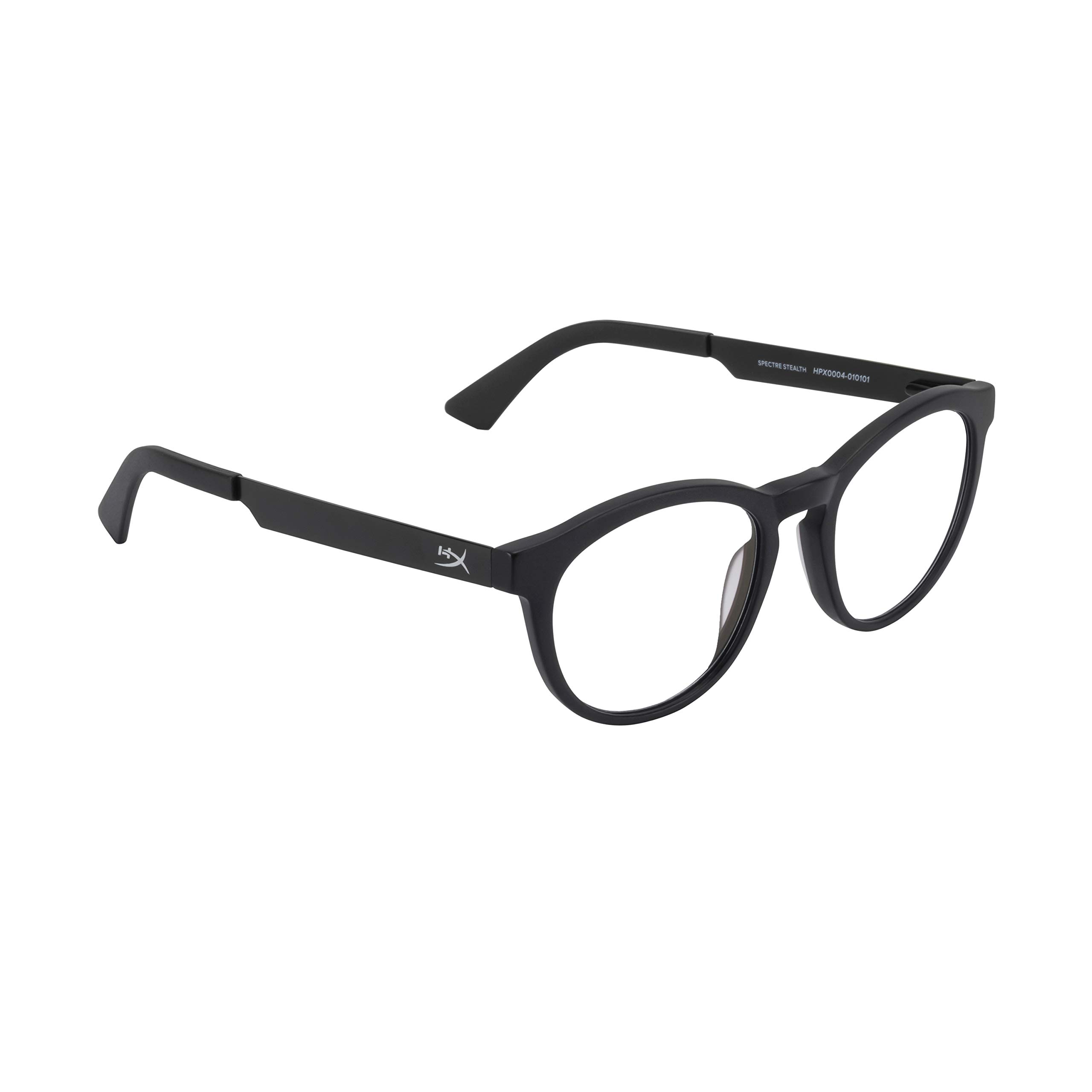 HyperX Spectre Stealth Gaming Glasses - Blue Light Blocking, UV Protection, Acetate Frame & Stainless Steel Temples - Crystal Clear Lenses with Microfiber Bag & Hard Case - Round Small Black - Perfect for PC Gaming, Office Work & Screen Time Protection