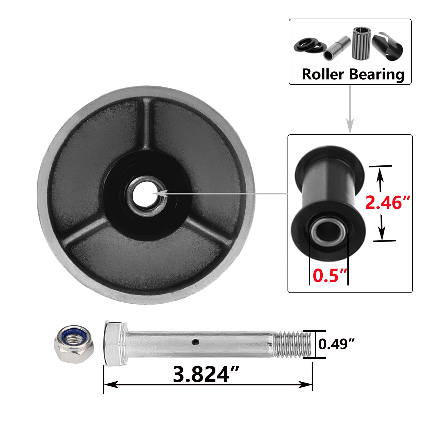 Heavy Duty Steel Cast Iron Caster Wheels - Set of 4 for Tool Boxes & Workbenches, 3000 LB Capacity (4 Inch, 2 Brake & 2 Rigid) - Perfect for Industrial Workstations, Garage Storage, and Heavy Equipment Mobility