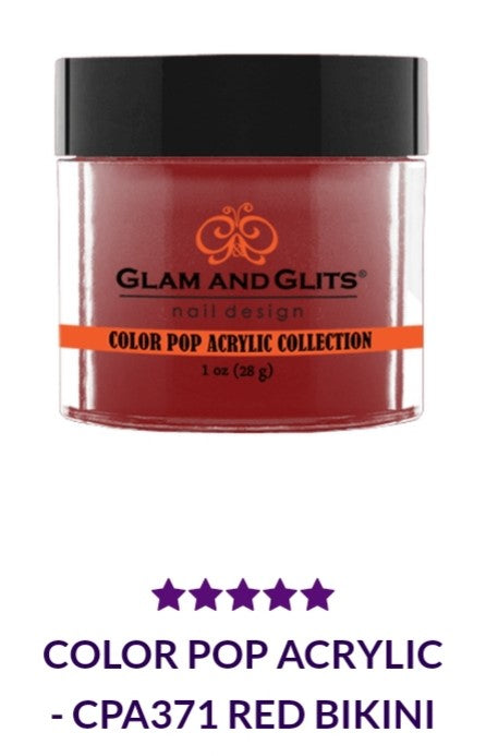 GLAM AND GLITS COLOR POP COLLECTIONS CPA371 - 1 oz Vibrant Red Bikini | Perfect for Beach Vacations, Pool Parties & Summer Fashion