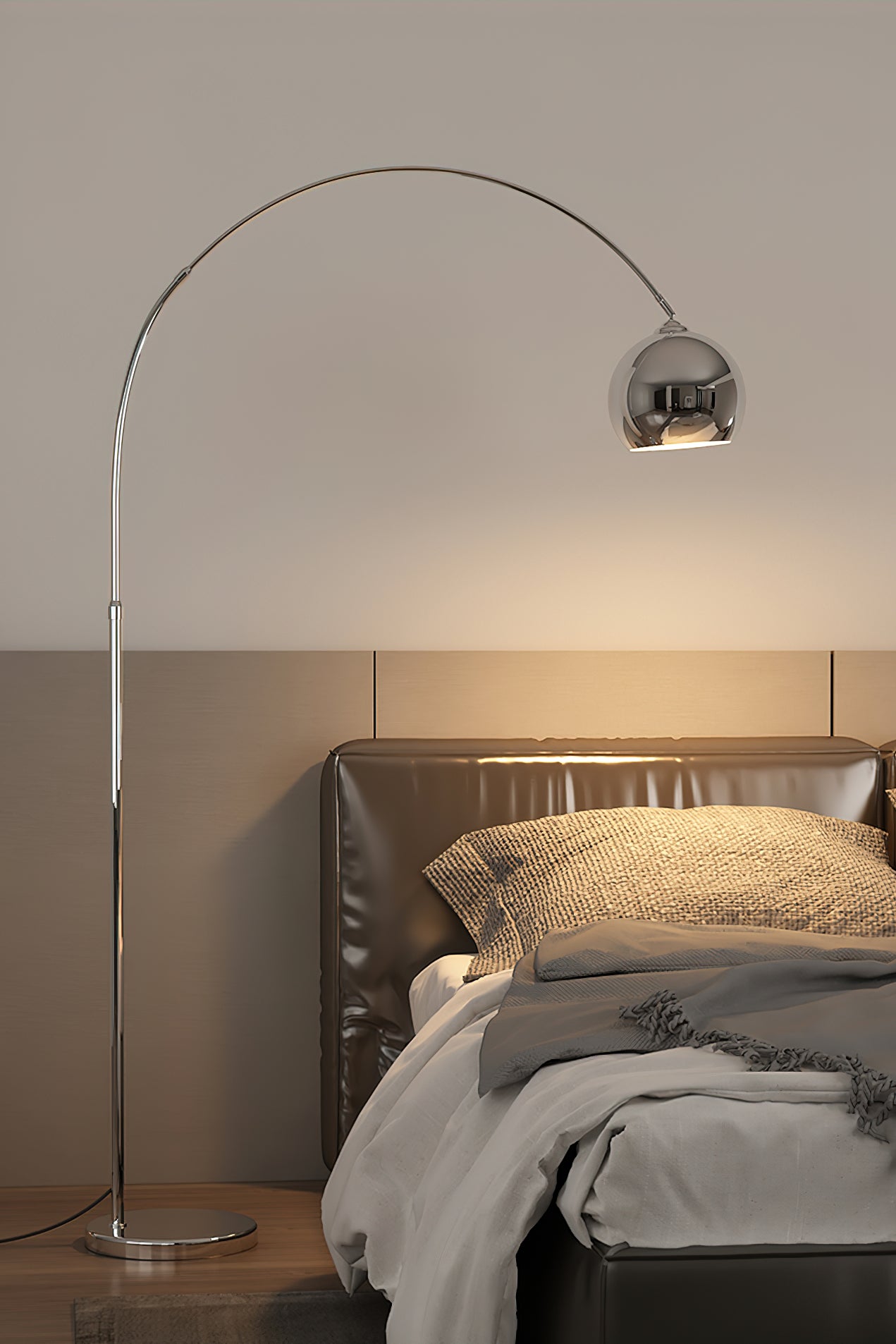 Modern Angler Floor Lamp - Adjustable LED Reading Light for Living Room, Bedroom & Office - Dimmable Standing Lamp with Flexible Gooseneck Design - Perfect for Reading, Working & Relaxing