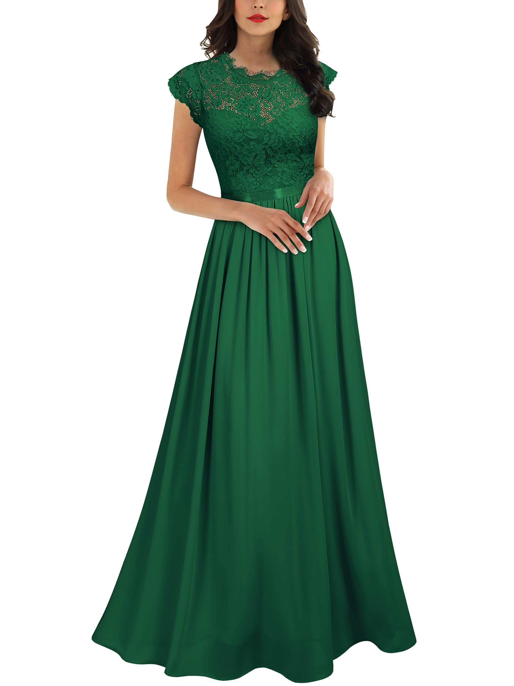 Elegant Floral Lace Maxi Dress for Women - Formal Evening Gown for Parties, Weddings & Special Occasions | Perfect for Cocktail Events, Prom & Black Tie Gatherings