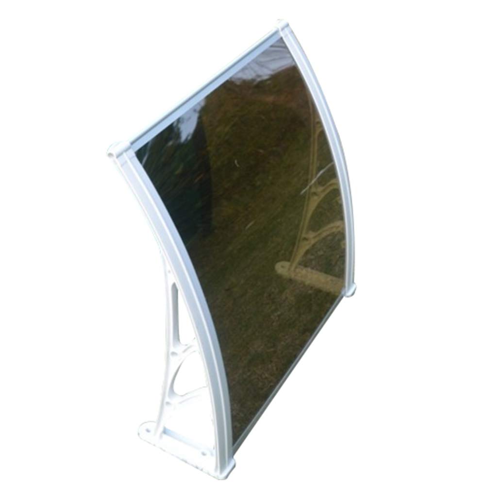 LIANGLIANG Waterproof Aluminum Awning Canopy - Silent PC Board Balcony Rain Cover (80x60cm, Champagne) - Perfect for Patio, Porch & Garden Weather Protection