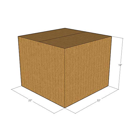 15 New Corrugated Shipping Boxes 22x22x18 Inches - 32 ECT Strength - Perfect for Moving, Storage & Ecommerce Packaging