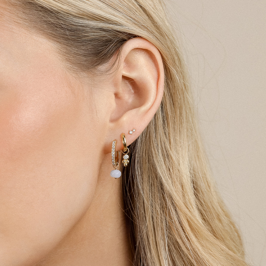 Opulent Blue Lace Agate Hoop Earrings - Stone of Loyalty & Protection (Set of 2) - Perfect for Wedding, Anniversary Gifts & Spiritual Healing Jewelry