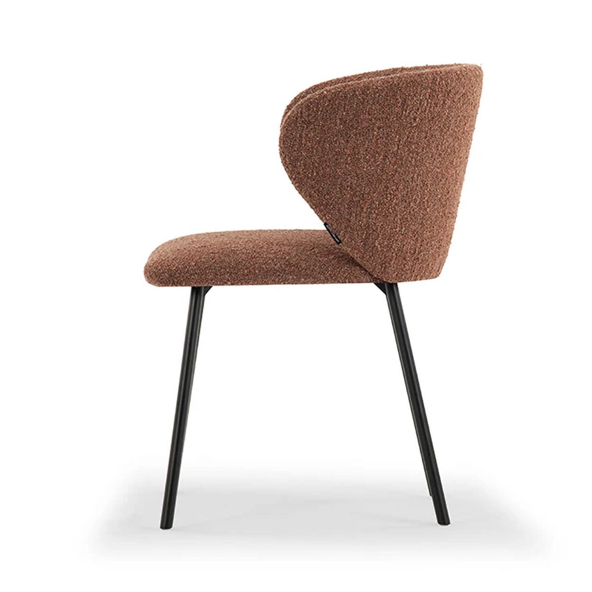 Ellie Boucle Dining Chair - Modern Upholstered Accent Chair for Kitchen, Dining Room, or Office - Soft Textured Fabric & Sturdy Wooden Legs - Perfect for Home Decor & Entertaining