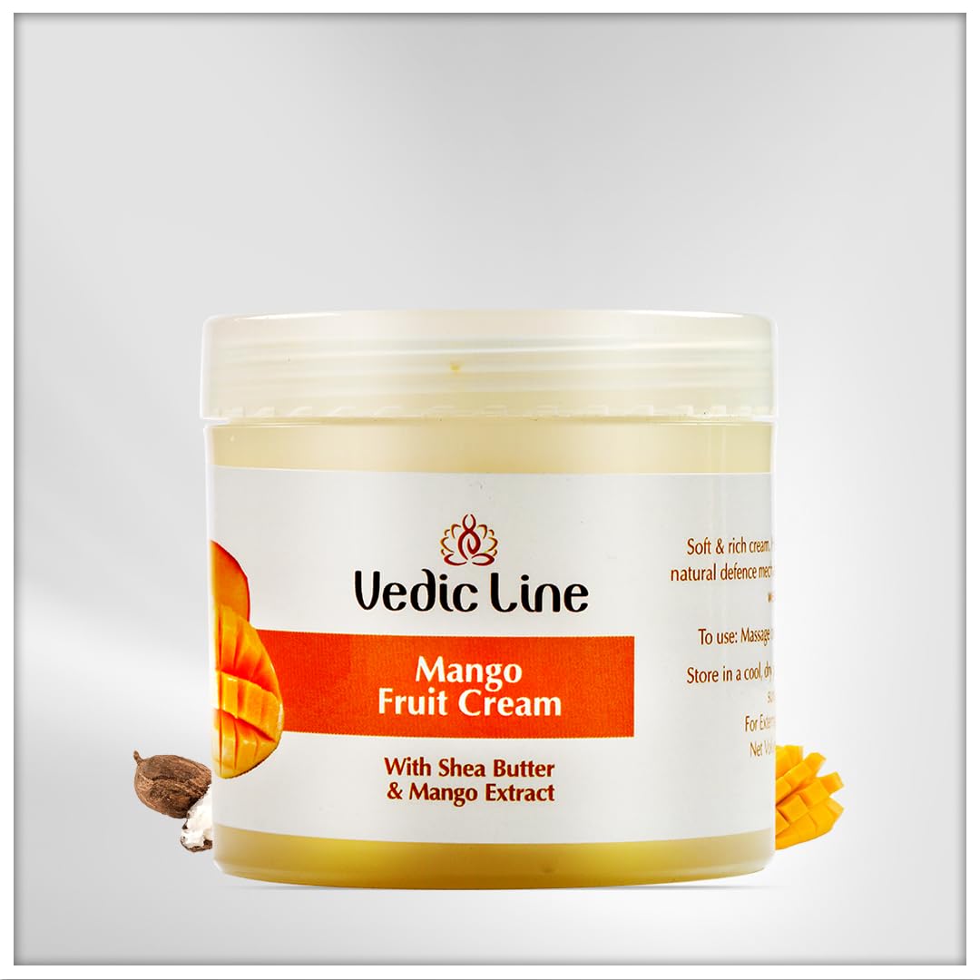 **Mango Fruit Cream with Shea Butter & Olive Oil – Brightens Skin Tone, Boosts Elasticity for Radiant Glow – 100ml – Perfect for Daily Moisturizing & Night Skincare Routine**