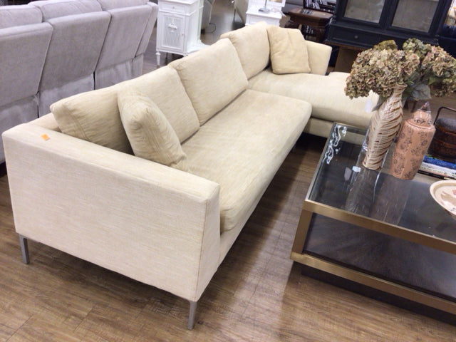 AS IS ABC Home Oxford Two-Piece Fabric Sectional Sofa - Modern Living Room Furniture for Small Spaces & Apartments