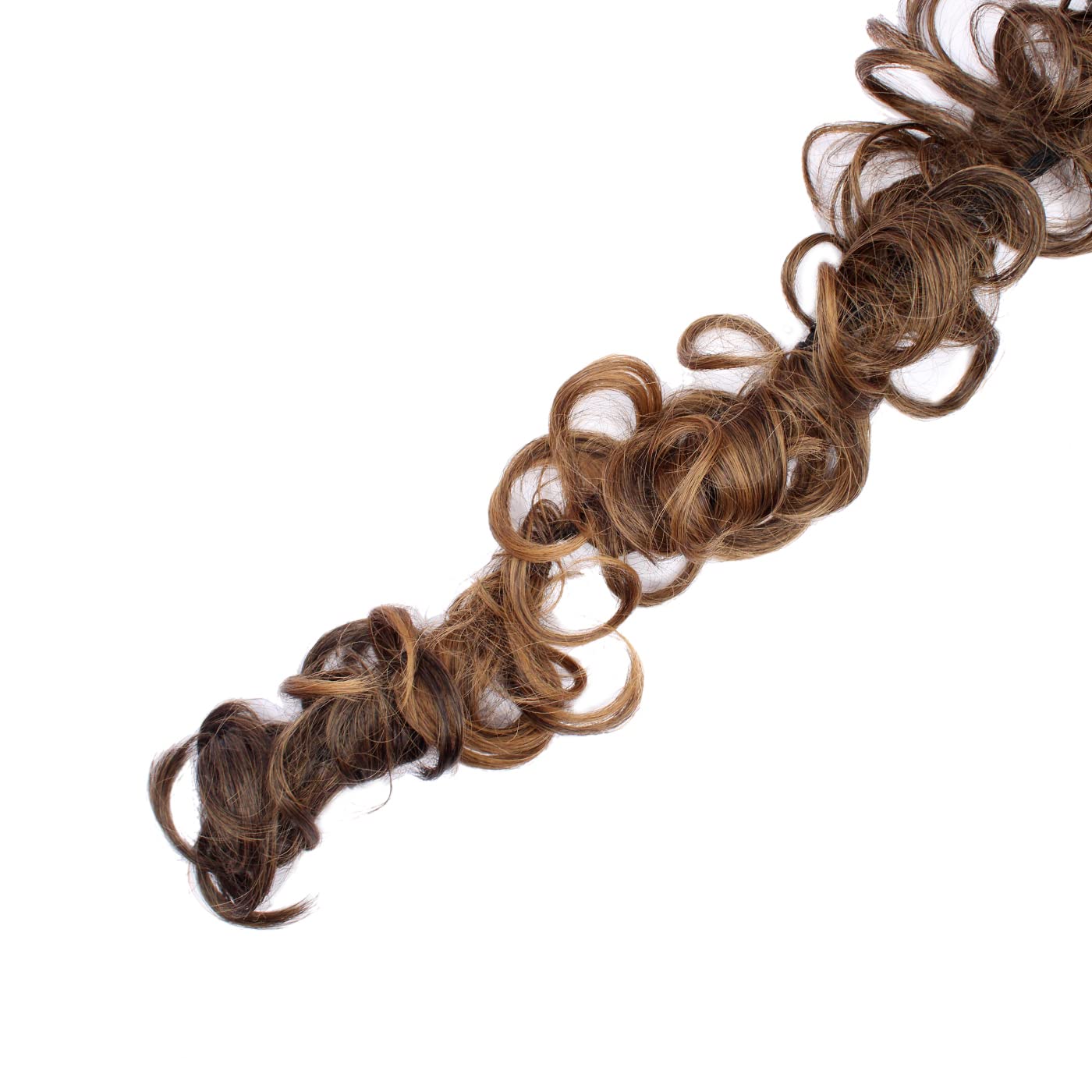 Kabello Messy Curly Hair Clip-in Frill Extension - Instant Hairstyle with Golden Highlights | Perfect for Cosplay, Parties & Everyday Glam