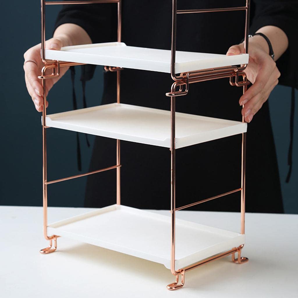 IVELECT 2-Tier Spice Rack Organizer - Golden Kitchen Shelf for Spice Bottles & Seasoning Storage - Perfect for Countertop, Pantry, and Cabinet Organization