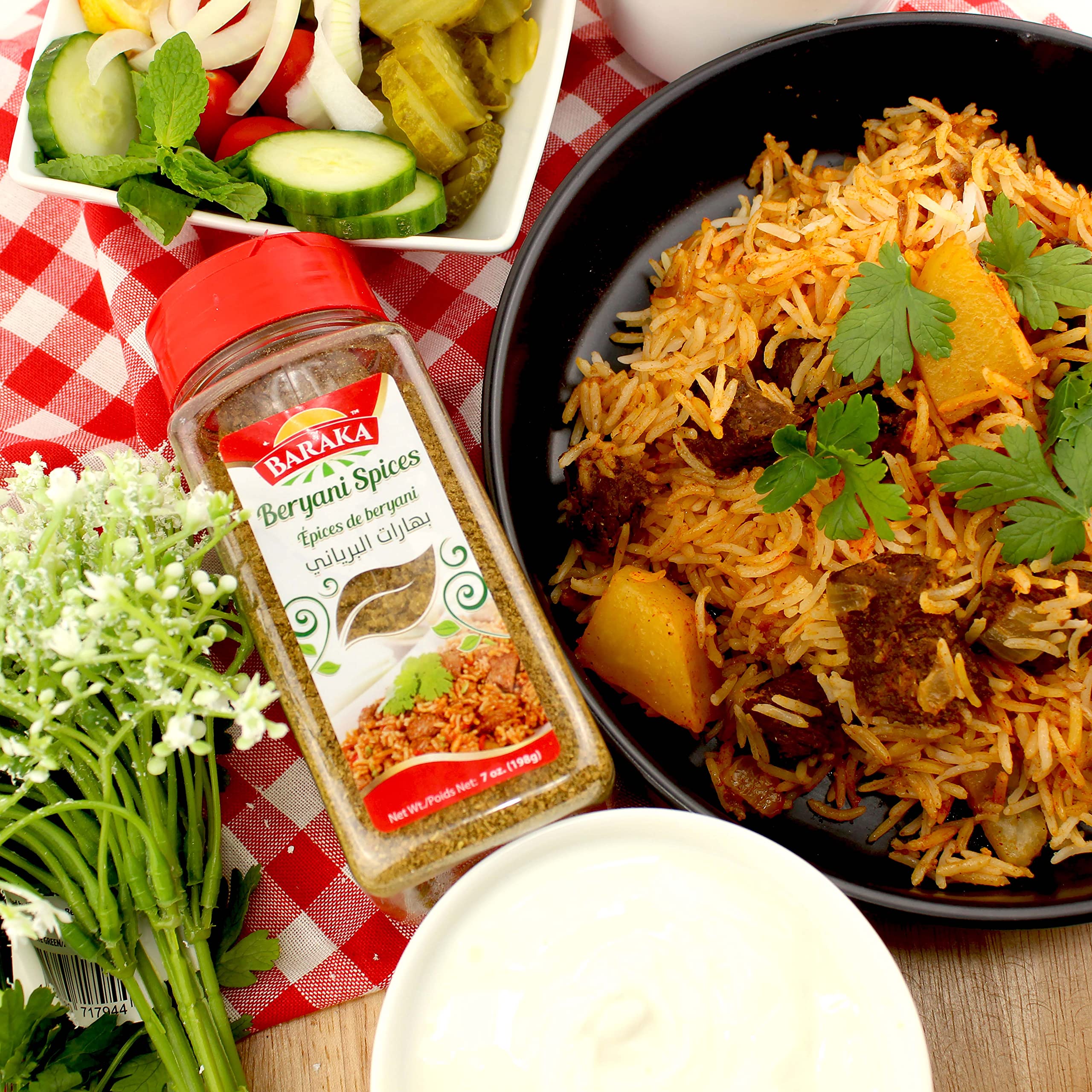 Baraka Biryani Spice Seasoning Mix | Authentic Indian & Mediterranean Spice Blend for Rice, Masala, Curries, Sauces & Marinades | No Salt, No Additives, No MSG | Perfect for Home Cooking, Meal Prep & Gourmet Dishes (8oz)