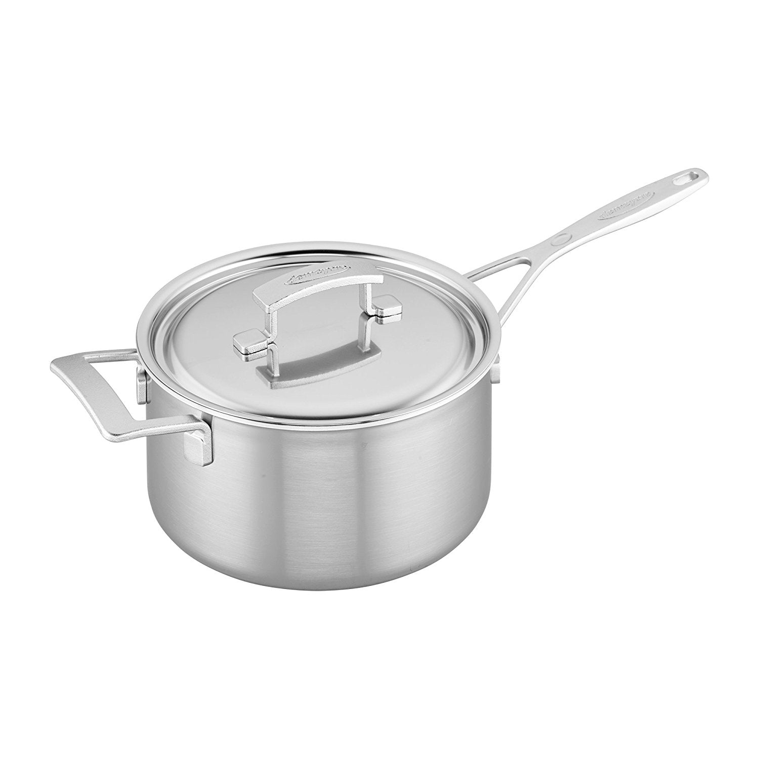 Demeyere Industry 5-Ply Stainless Steel Saucepan with Lid - Professional Cookware for Home Chefs - Perfect for Sauces, Soups & Simmering