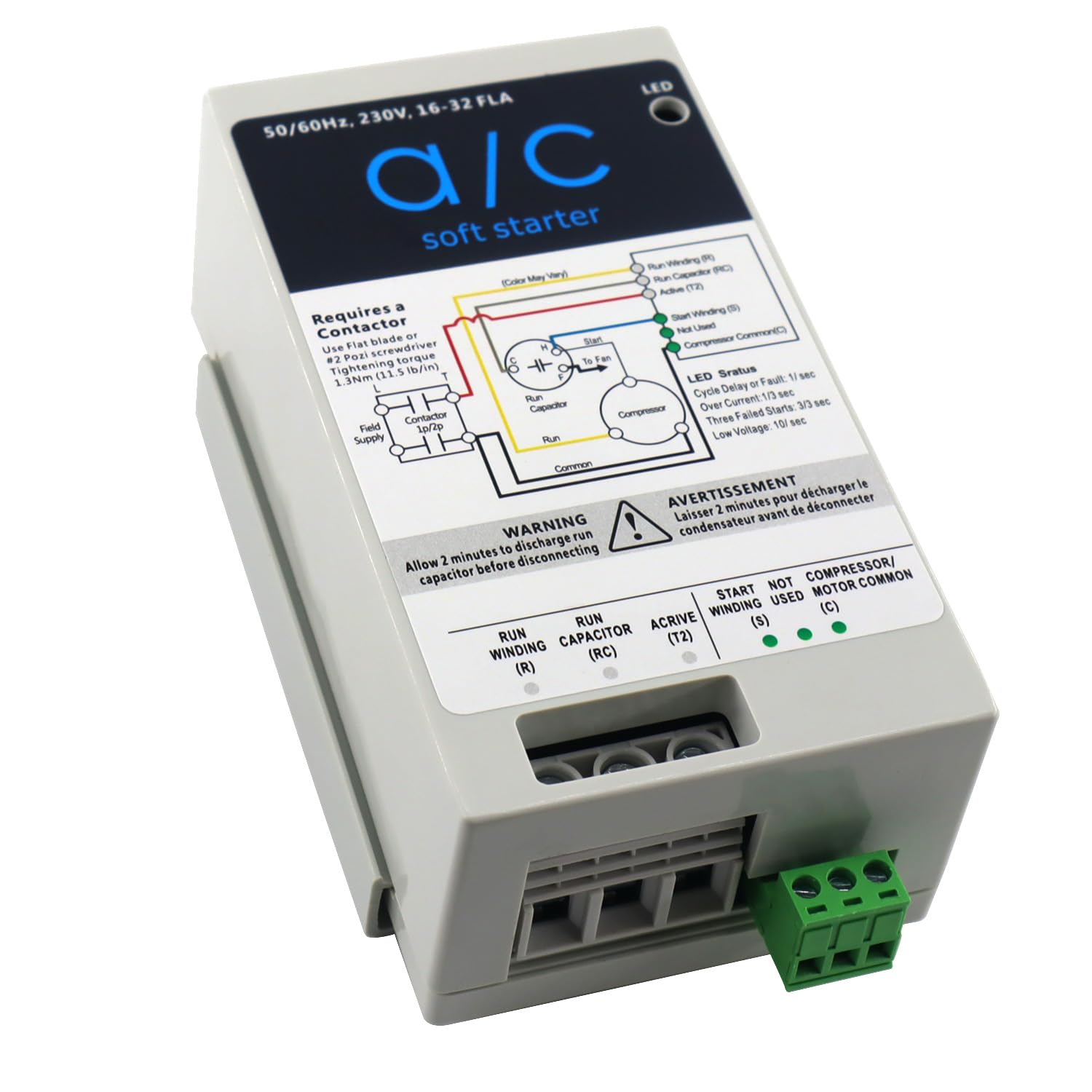 Soft Start for Air Conditioner 4-7 Ton | 240V 16-32A AC Auxiliary Starter with Reverse Motor Protection | Perfect for Residential Use & Generator Compatibility | Reduce Power Surge & Protect HVAC System