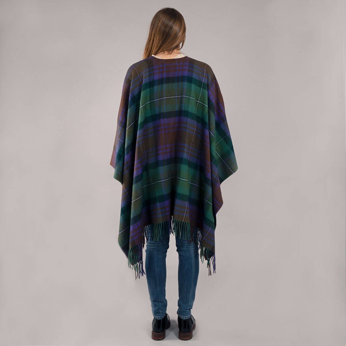 Alice Isle of Skye Tartan Lambswool Serape Wrap - Warm Scottish Plaid Shawl for Women - Perfect for Fall, Winter & Outdoor Adventures