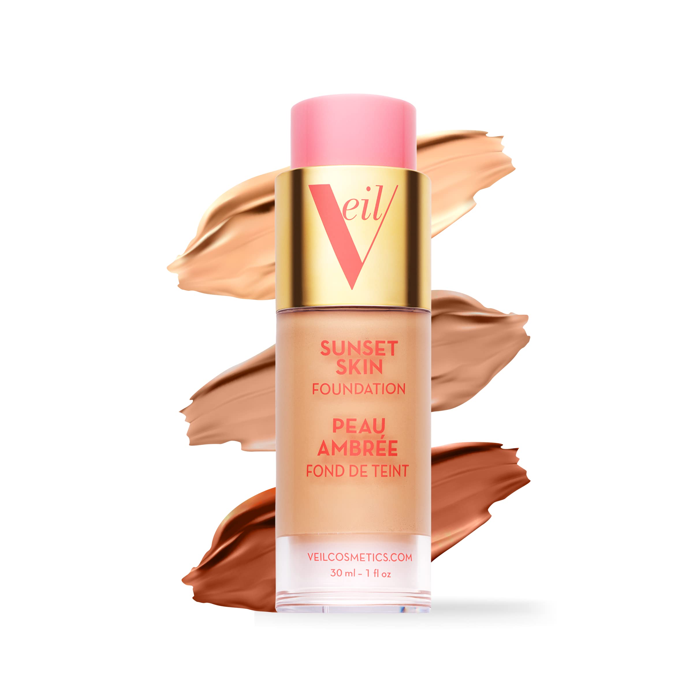 Veil Cosmetics Complexion Fix Concealer & Sunset Skin Liquid Foundation Shade 3P - Oil-Free, Lightweight, Buildable Coverage | Vegan, Cruelty-Free, Paraben-Free, Fragrance-Free Makeup | Perfect for Everyday Wear, Date Night & Professional Looks