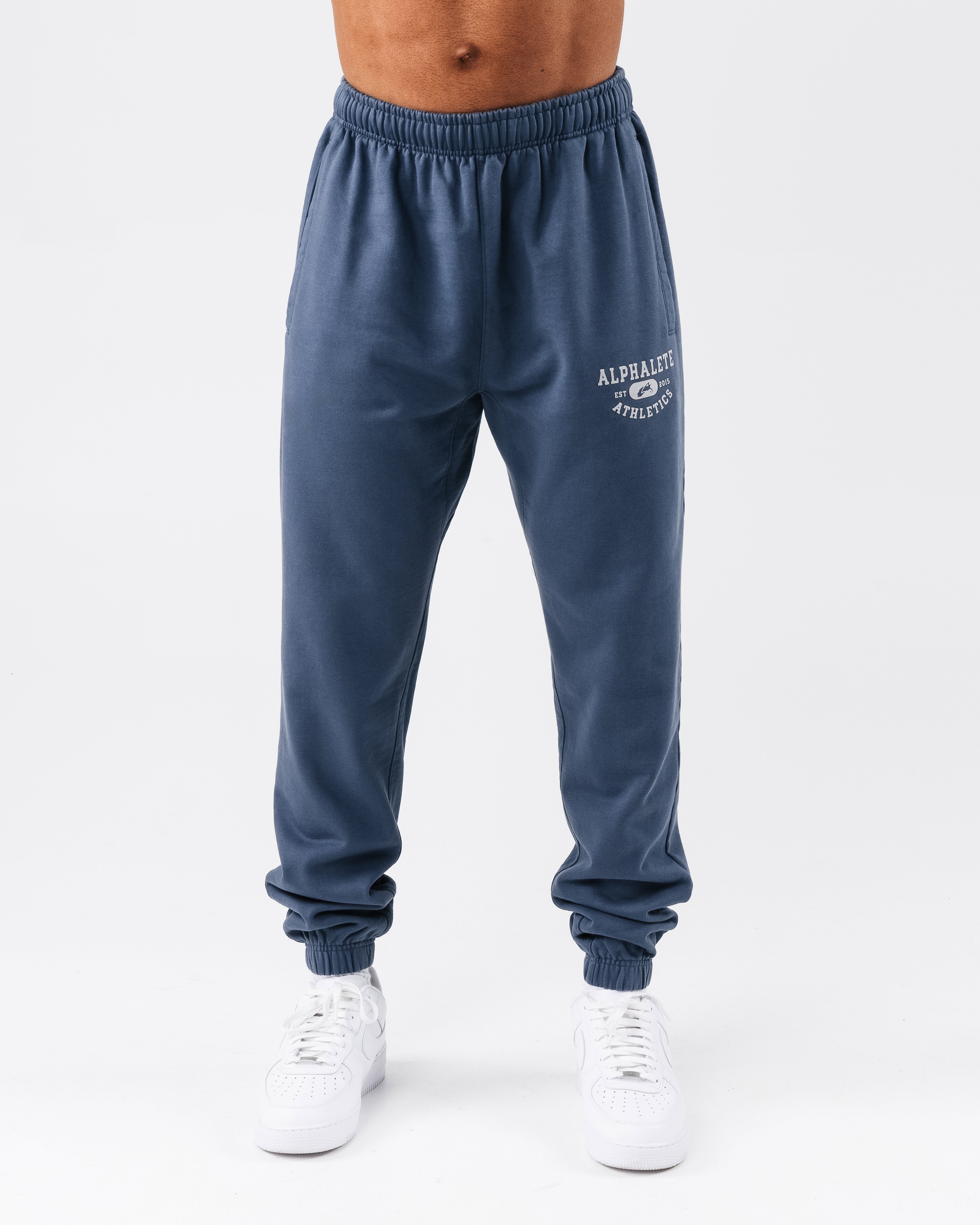 Vintage Jogger Pants for Men - Classic Marine Blue Casual Sweatpants | Comfortable Lounge Wear for Home, Gym & Outdoor Activities