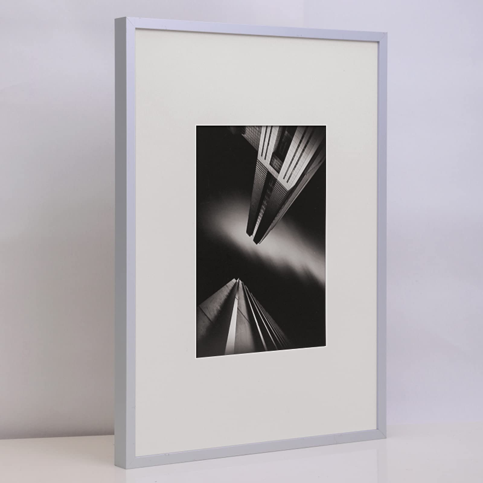 MEYYY Aluminum Metal Poster Frame 26.5x38cm - Silver Certificate Picture Frame for Wall Mounting - Perfect for Diplomas, Awards, Photos and Home Office Decor