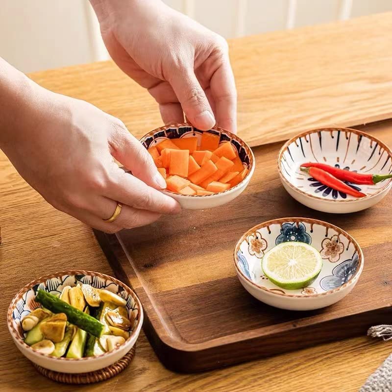 TuYines 6-Piece Porcelain Tapas Dishes Set - 10cm Small Ceramic Bowls for Snacks, Sauces, Sushi & Soy Dipping | Perfect for Entertaining, Appetizer Serving & Home Dining Decor