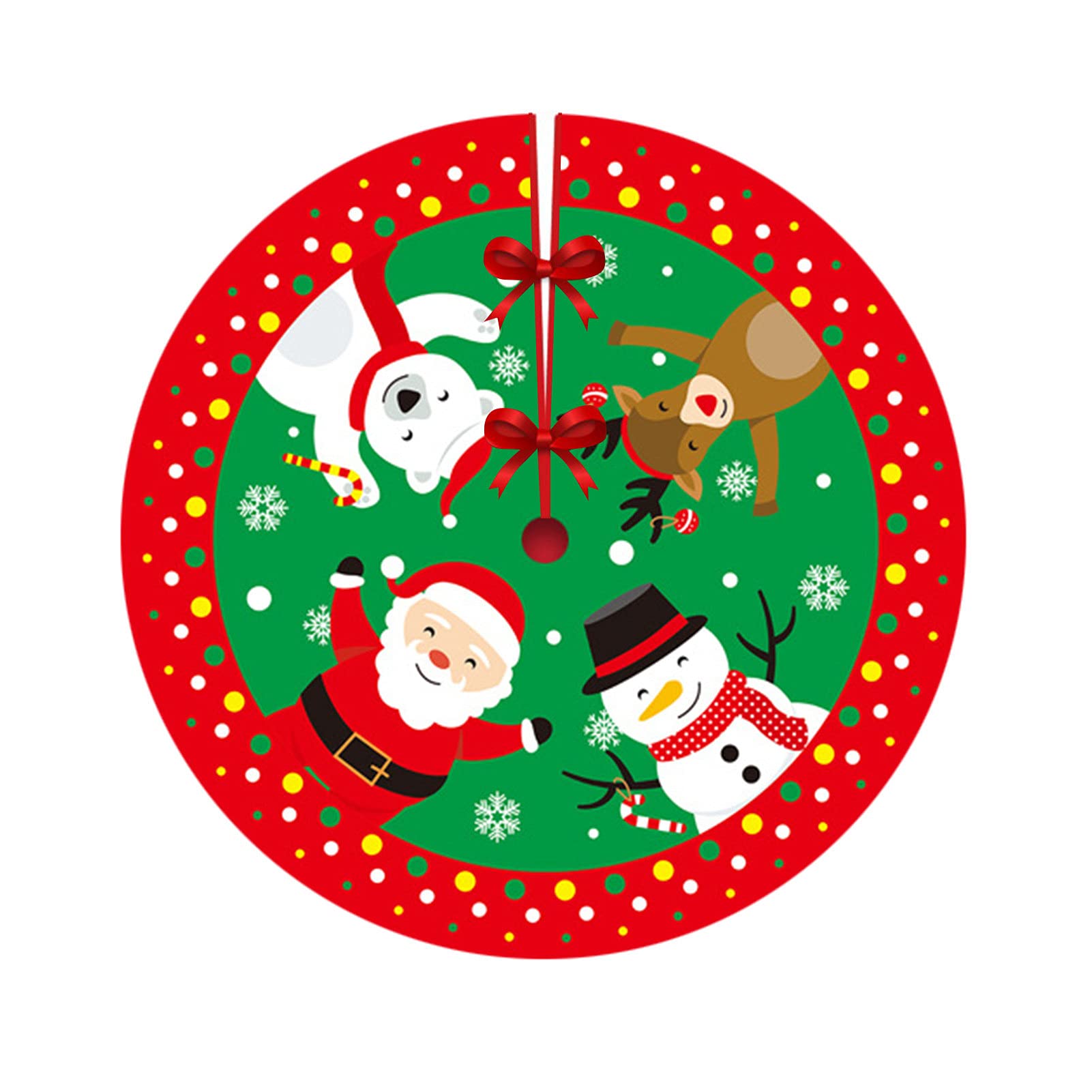 NUZYZ Christmas Tree Skirt - Round Flannel Holiday Tree Pad for Festive Decorations | Perfect for Living Room, Fireplace & Holiday Party Decor