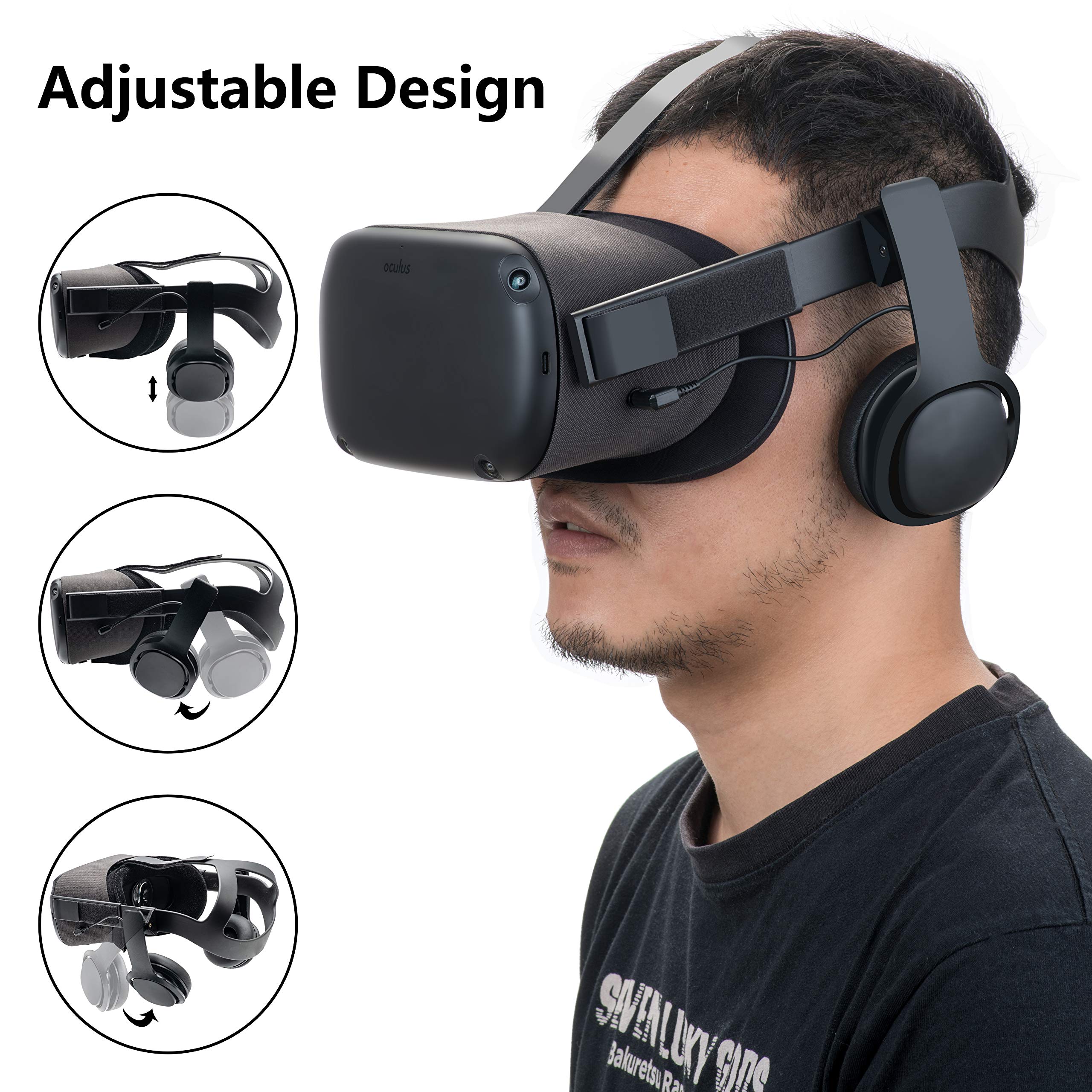 New Version Stereo 3D VR Headphones with Deep Bass - Custom Made for Oculus Quest 1 (Gen 1) - Enhanced Sound Quality & Immersion (Not Compatible with Quest 2) - Perfect for Gaming, Movies & Virtual Reality Experiences