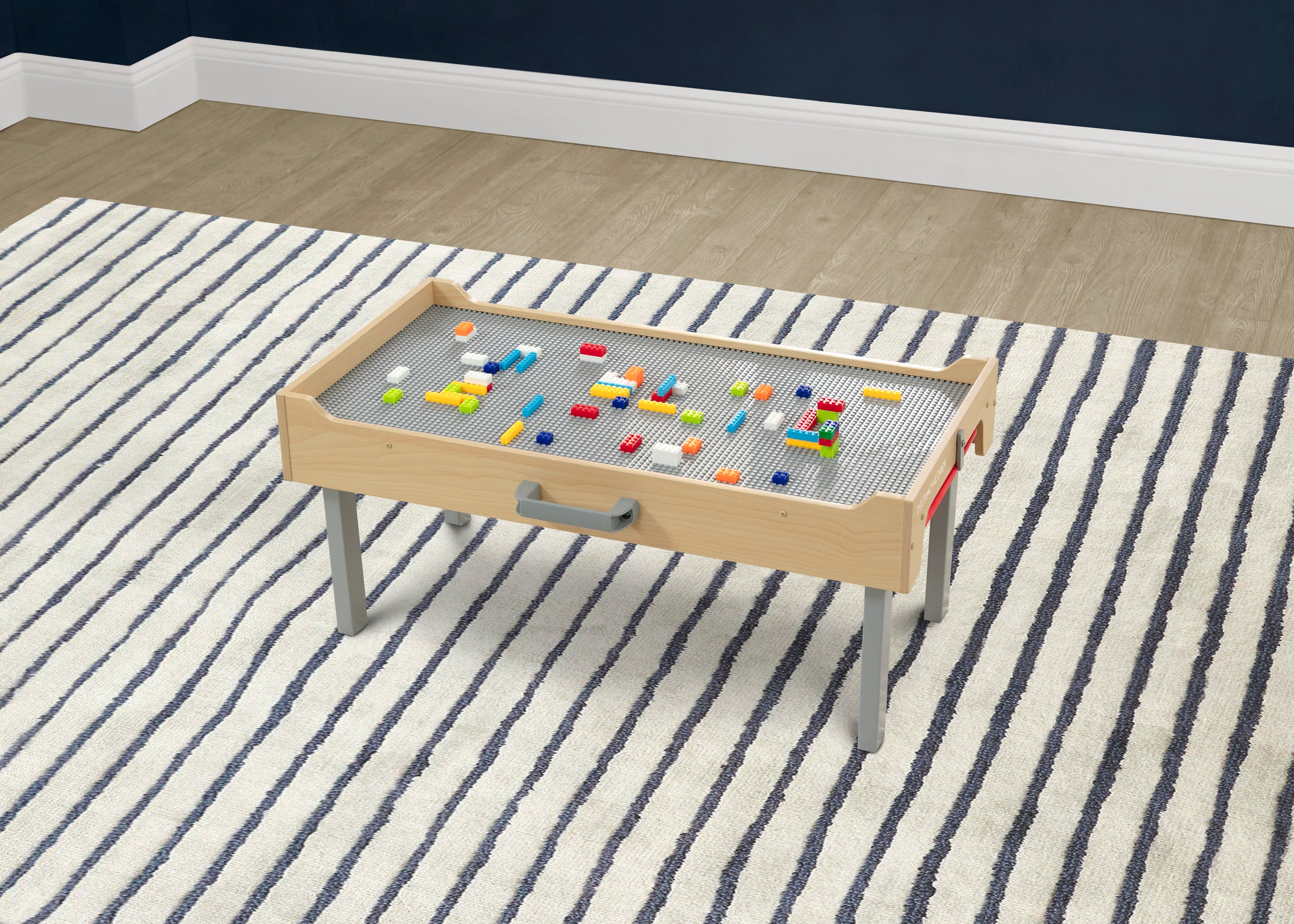 Play N Store Kids Building Bricks Play Table with 100+ Colorful Bricks - STEM Learning Toy for Creative Play, Room Organization & Toddler Activities