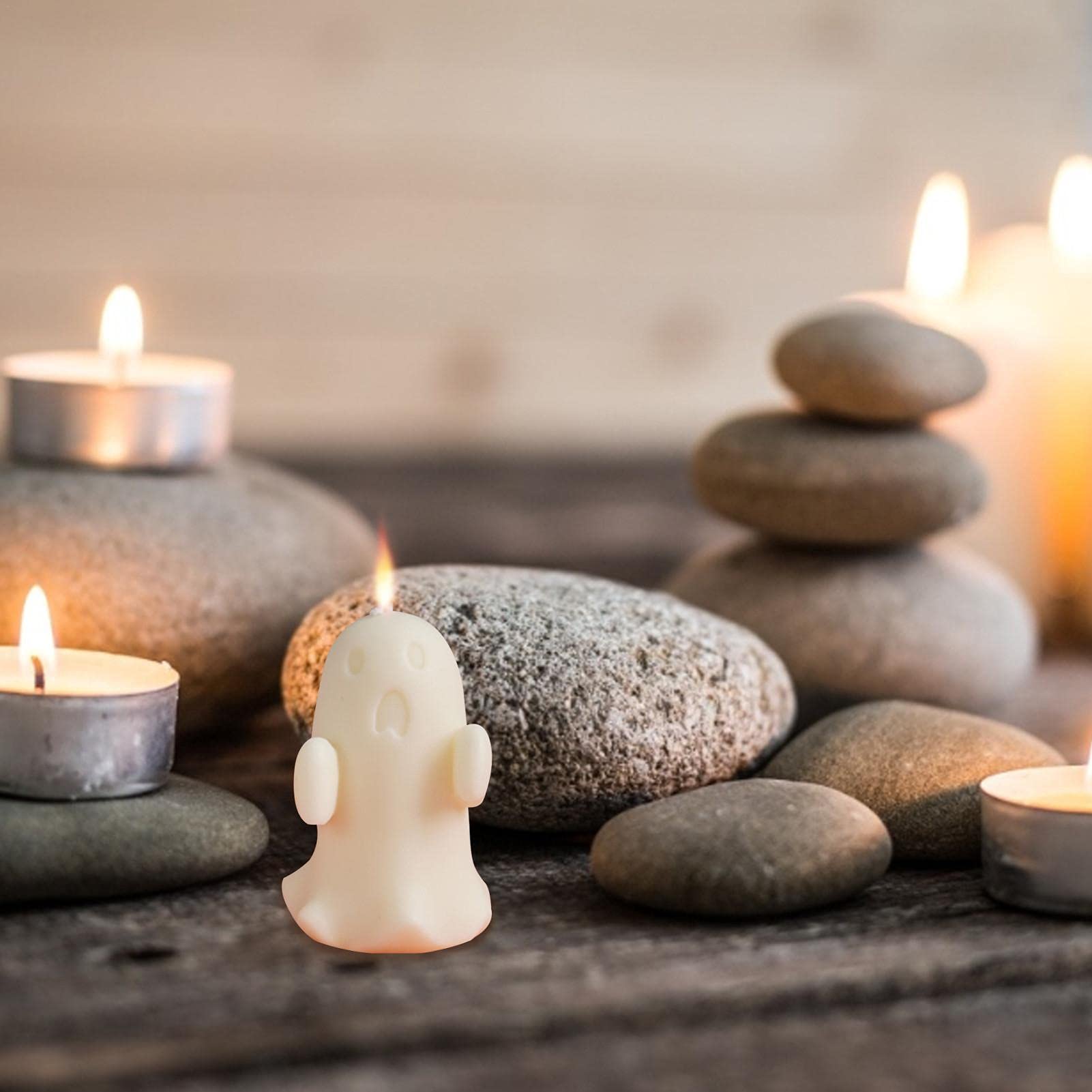 Ghost Shaped Silicone Resin Molds for DIY Candles - 3D Halloween Candle Making Kit, Handmade Resin Casting Art Supplies for Home Decor & Spooky Party Gifts | Perfect for Halloween Decorations, Witchcraft Altars & Gothic Home Crafting