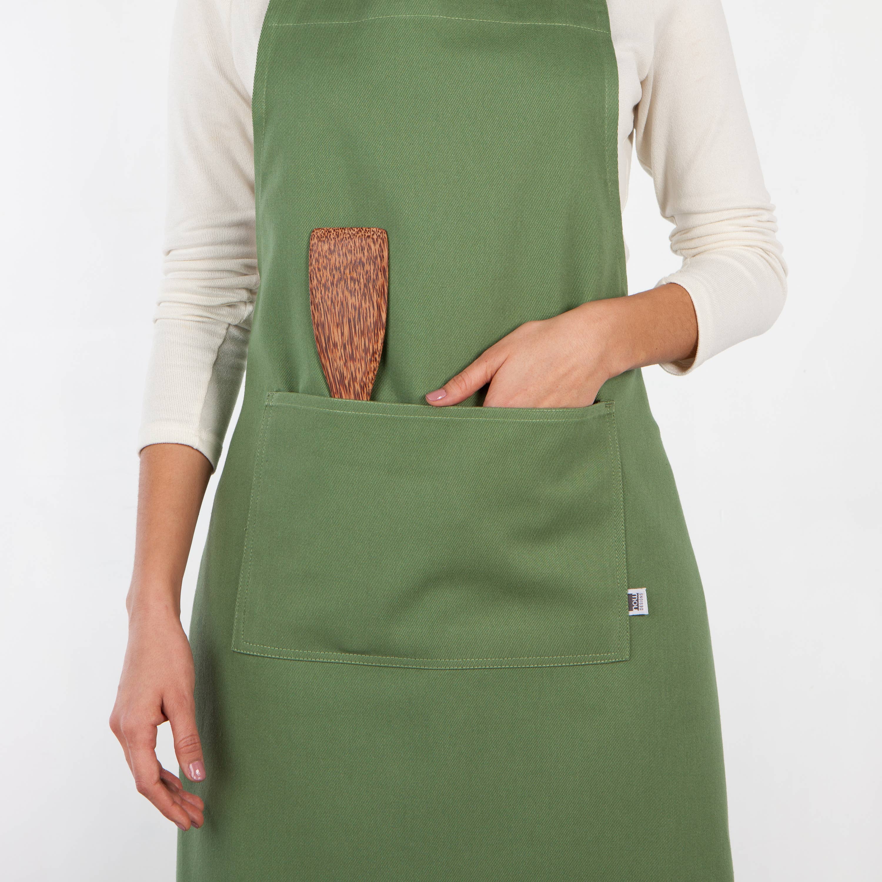 Premium Elm Green Chef Apron - Adjustable & Durable Cotton Cooking Apron for Men & Women - Perfect for Baking, Grilling & Kitchen Cooking