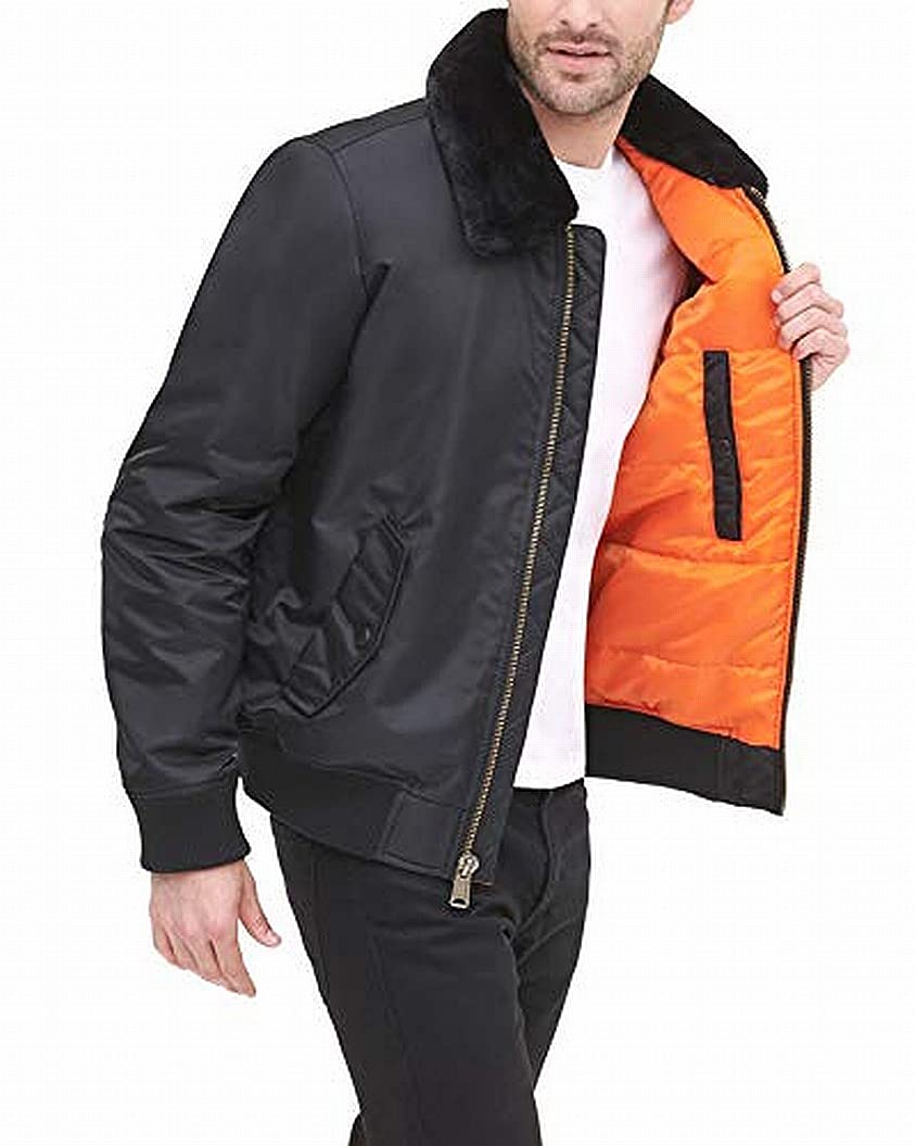 Tommy Hilfiger Men's Removable Pile Collar Officer Jacket - Classic Laydown Design for Business & Casual Wear | Perfect for Office, Travel & Outdoor Events