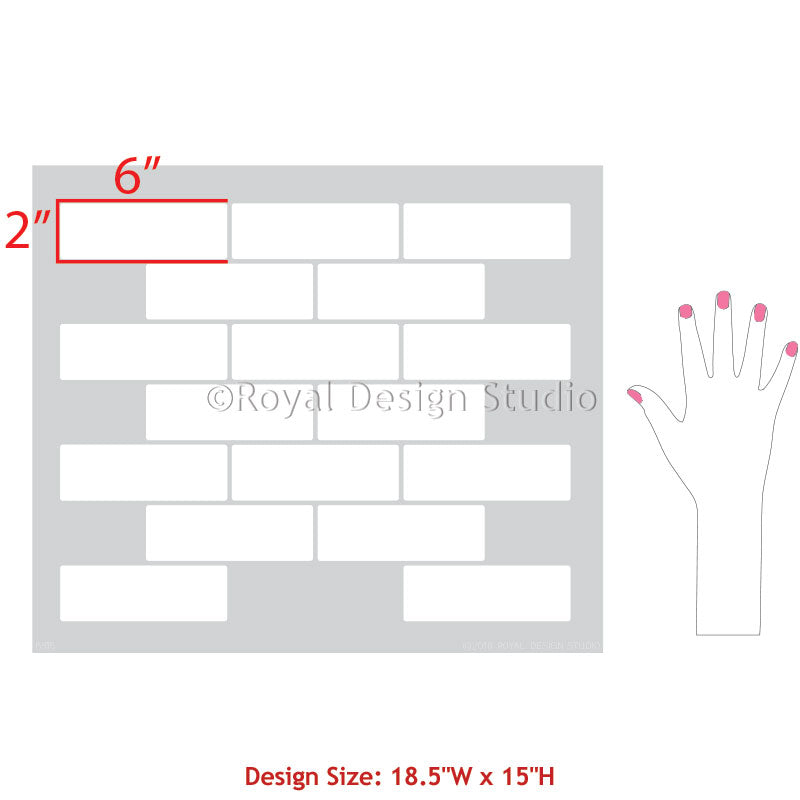 Premium Subway Tile Wall Stencil Kit - DIY Peel and Stick Backsplash Template for Kitchen, Bathroom & Home Decor | Easy to Use for Tiling Projects