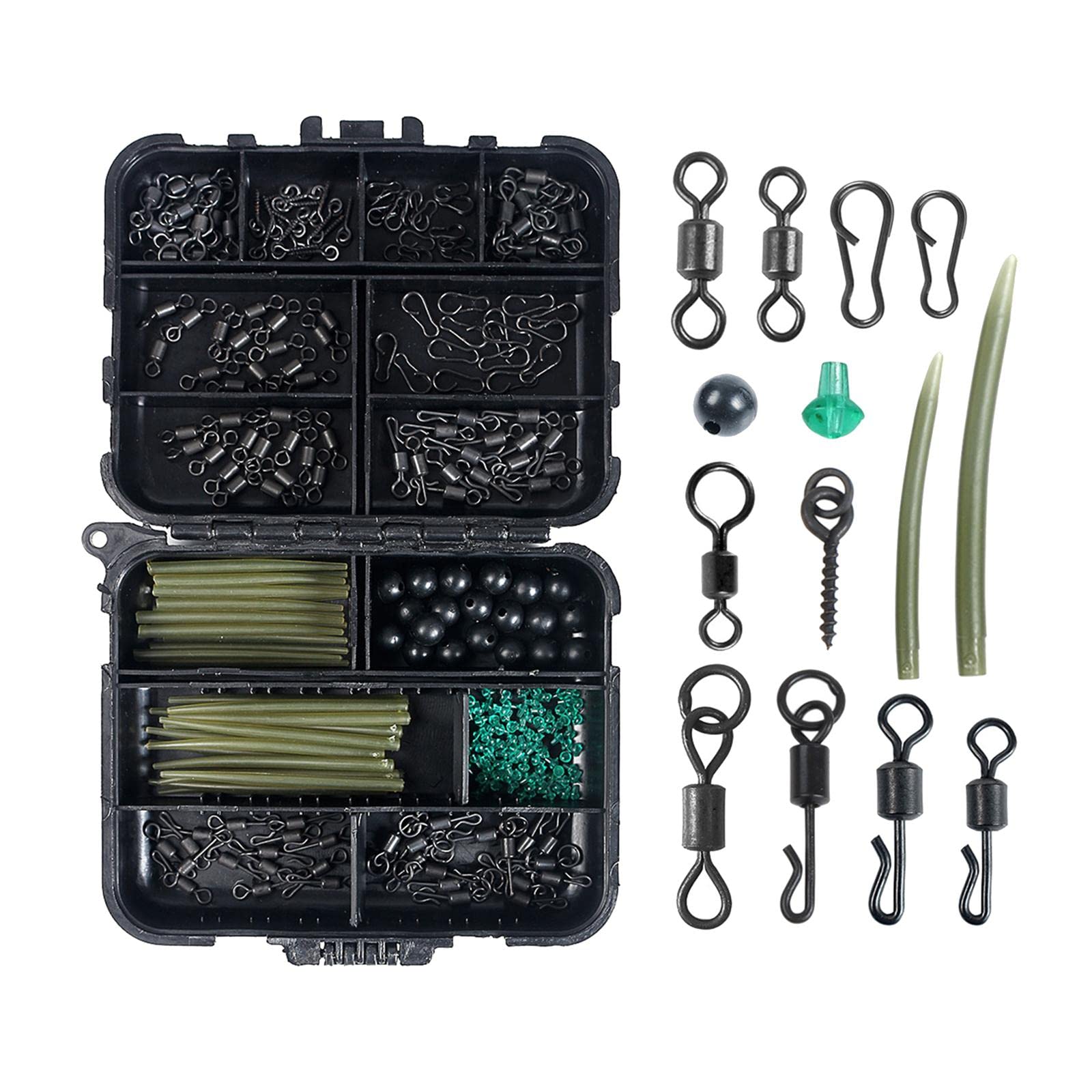 FAKEME 300-Piece All-in-One Carp Fishing Tackle Kit with Swivel Snaps - Professional Angler Gear for Freshwater & Sea Fishing - Perfect for Bass, Trout, and Catfish Angling Trips