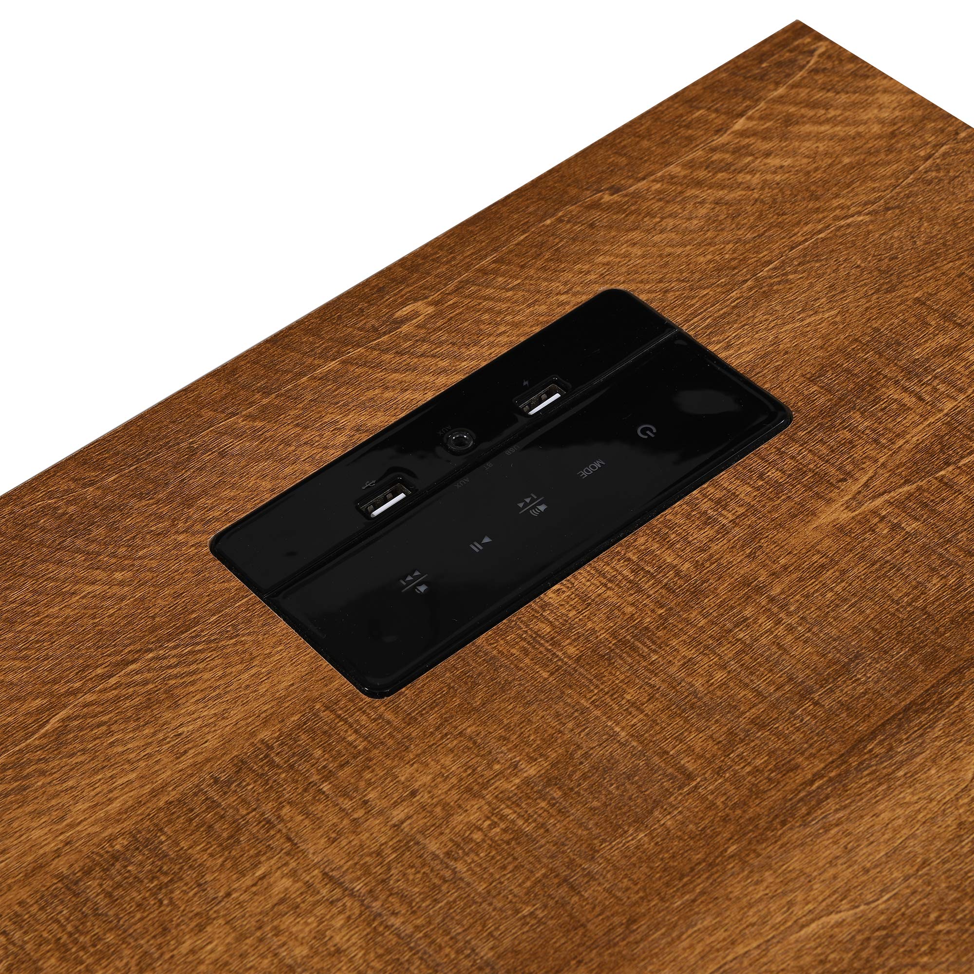 Cherry Tree Furniture ZERMATT Smart Desk with Built-in Bluetooth/USB Speaker & Charger - Adjustable Height Standing Desk for Home Office, Gaming & Study - Perfect for Remote Work & Online Classes