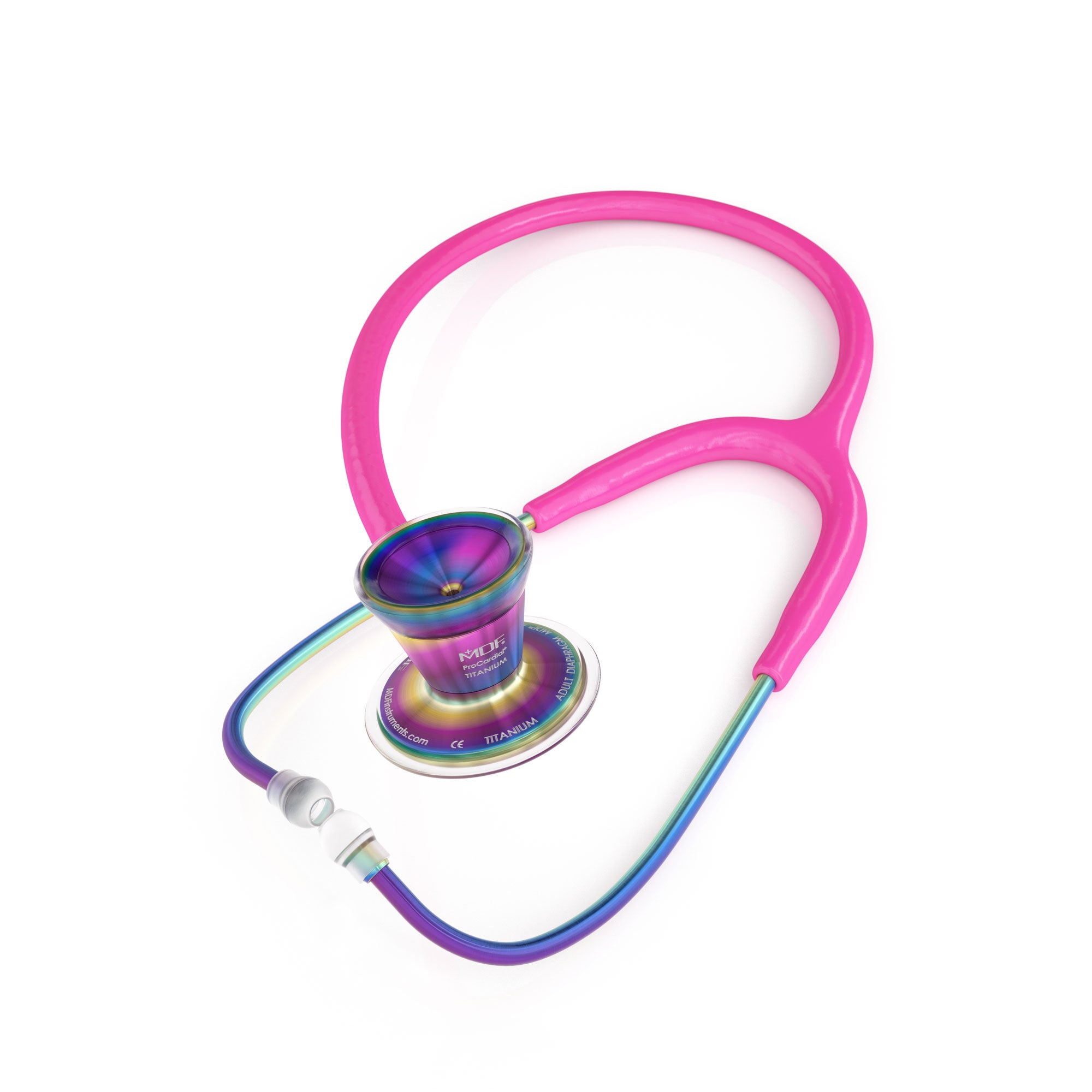 ProCardial® Titanium Cardiology Stethoscope - Bright Pink & Kaleidoscope Design | Premium Medical Stethoscope for Doctors, Nurses & Healthcare Professionals | Ideal for Cardiology, Pediatrics & Clinical Use