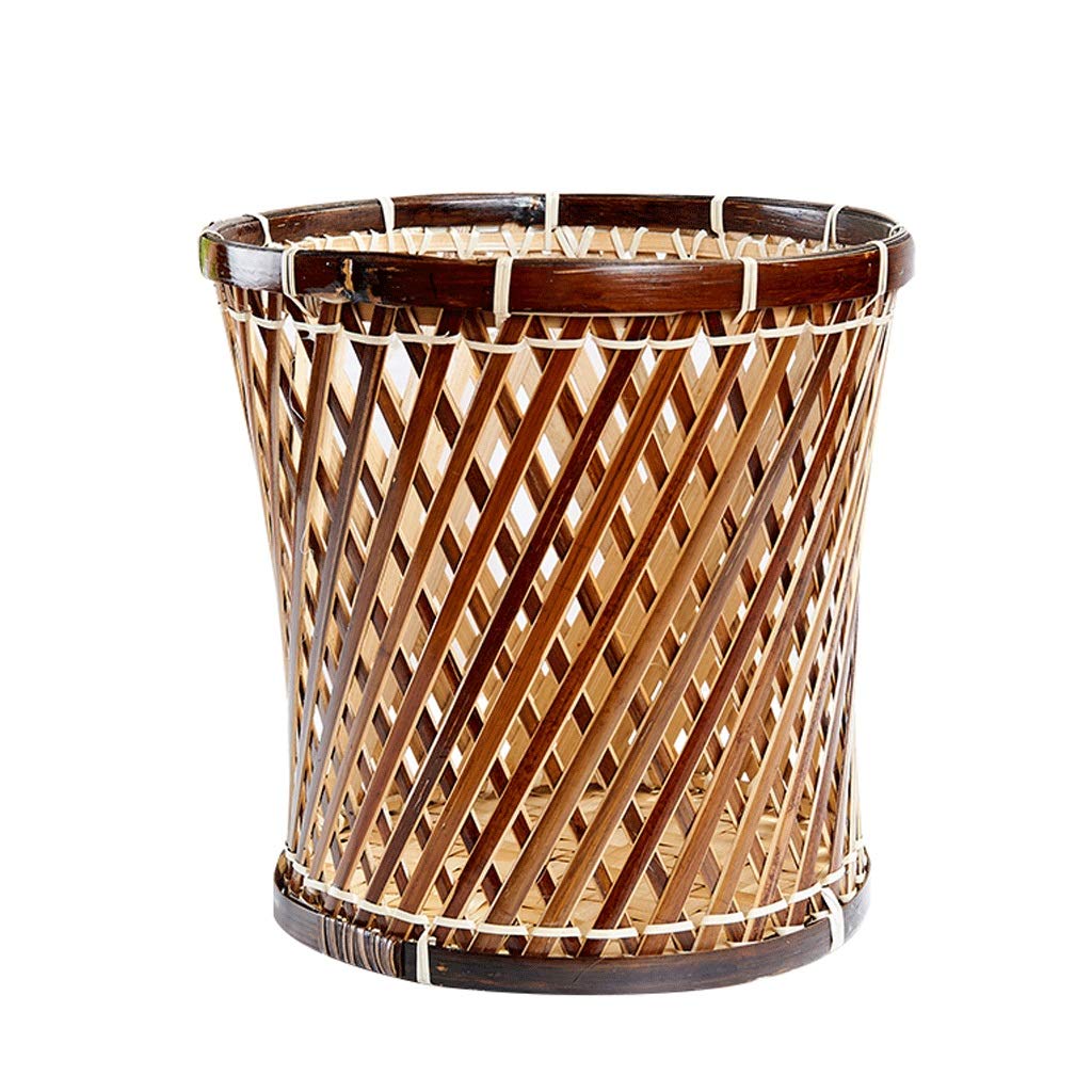 Eco-Friendly Bamboo Woven Trash Can & Recycling Bin - Sustainable Storage Basket for Bathroom, Kitchen, Powder Room & Home Organization | Perfect for Waste Management & Stylish Decor