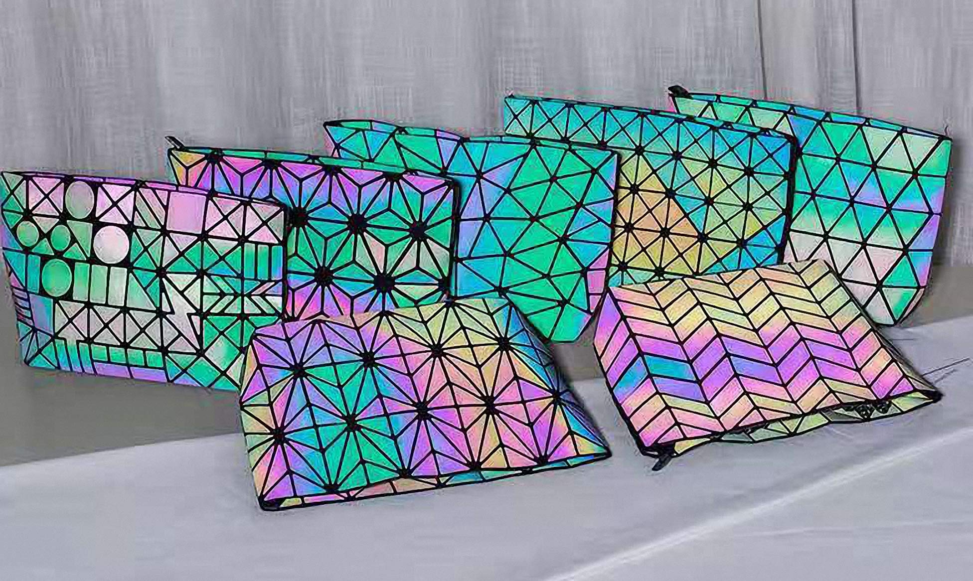 Holographic Geometric Tote Bag for Women - Stylish & Reflective for Night Out