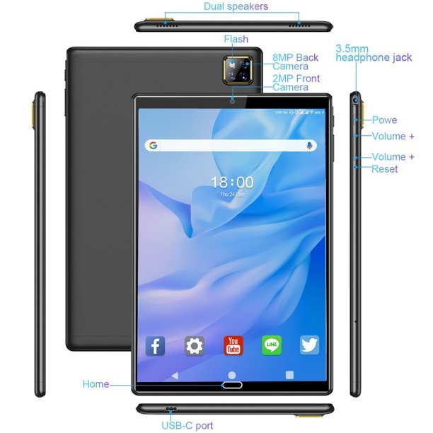 Antemper 10 Inch Android 11 Tablet - 4GB RAM 64GB Storage with Protective Case (Black) - Perfect for Work, Study & Entertainment