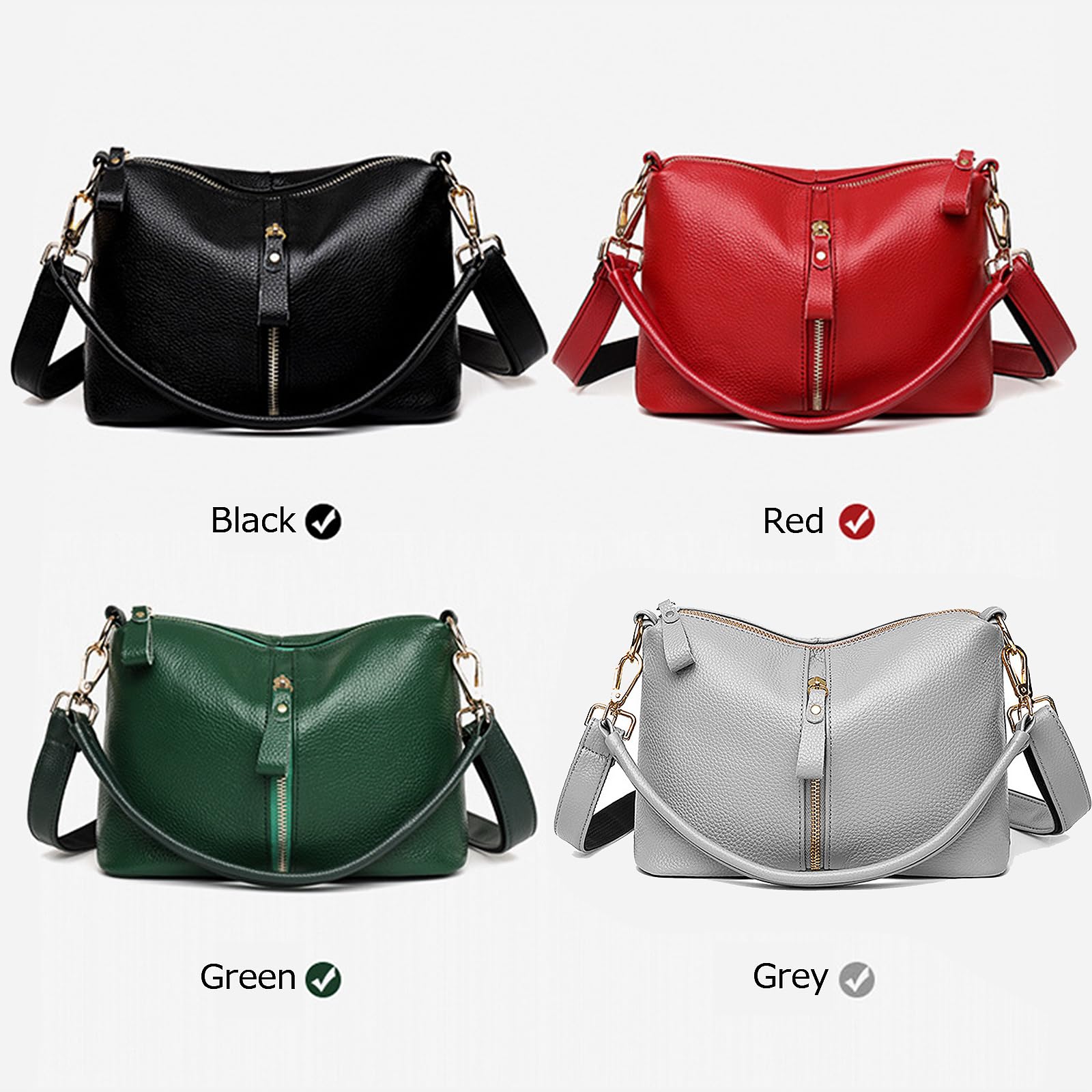 Genuine Leather Hobo Bags for Women - Small Crossbody Purse with 2 Adjustable Straps, Shoulder Bag & Tote Handbag | Perfect for Work, Travel & Everyday Use