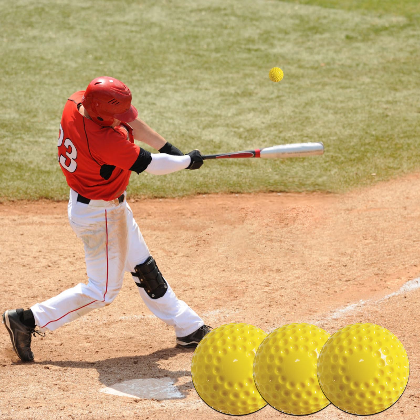 12 Pack Yellow Dimpled Baseballs - 9-Inch Pitching Machine Practice Balls for Hand-Eye Coordination, Hitting & Fielding Training | Perfect for Baseball Drills, Batting Cage & Youth Sports Practice