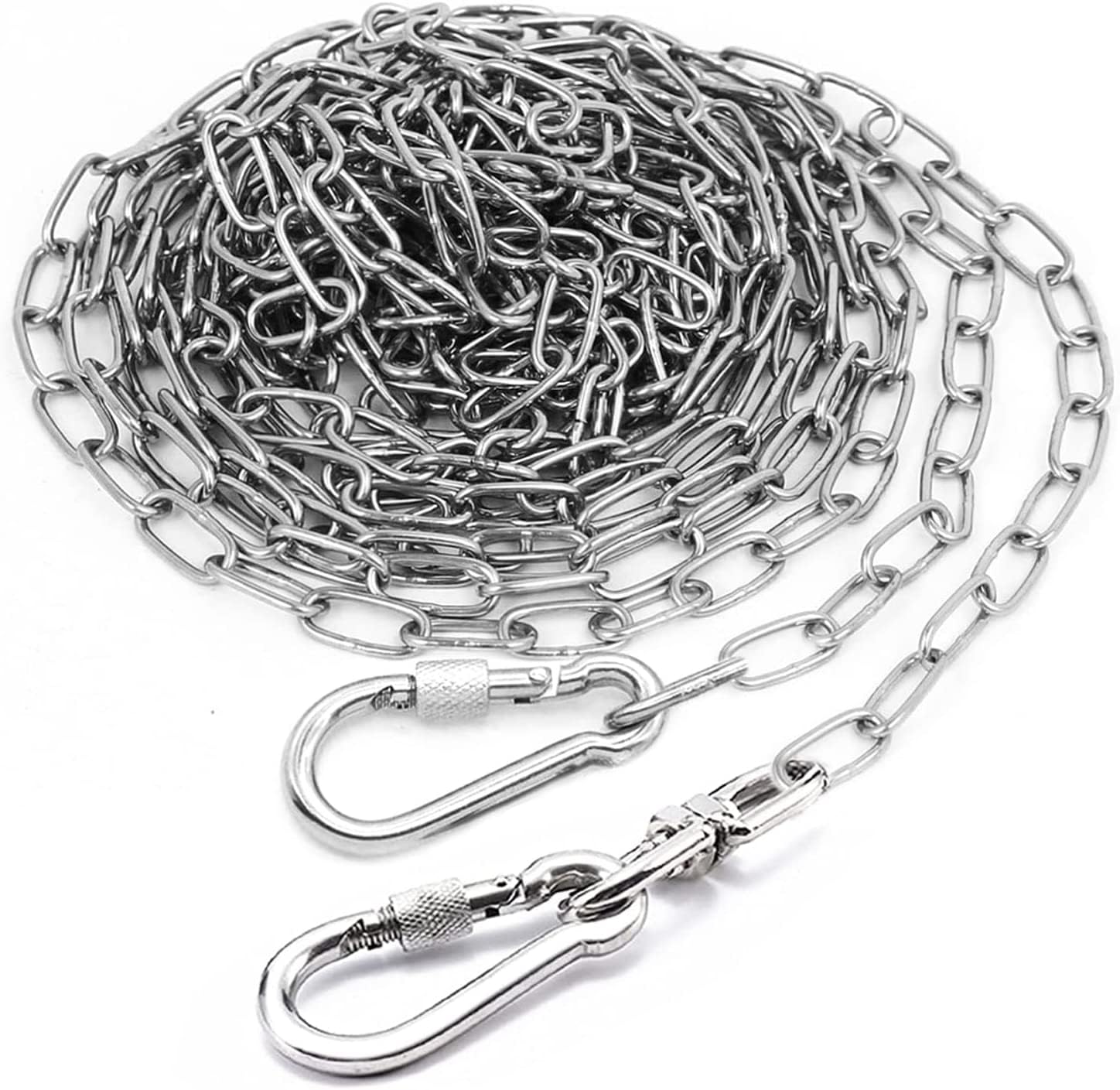 25 ft Heavy Duty Chew Proof Dog Tie Out Chain - Durable Long Dog Leash for Yard, Camping, Travel & Outdoor Activities (25ft Without Spring, Strong Metal Leash for Large Dogs)