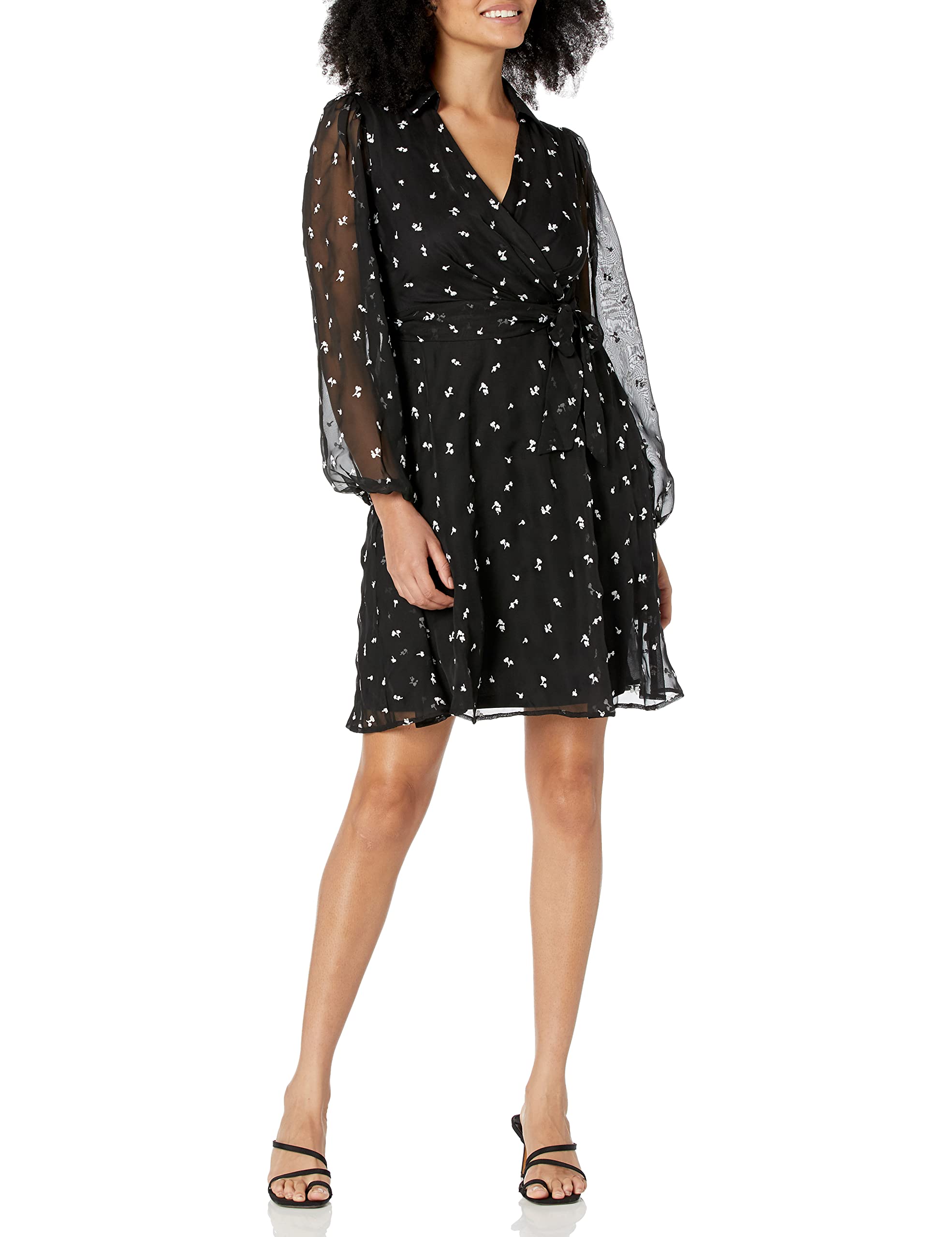 DKNY Women's Faux Wrap Dress - Elegant Stretch Jersey Cocktail Dress for Work, Party & Special Occasions | Flattering A-Line Silhouette | Plus Size Options Available