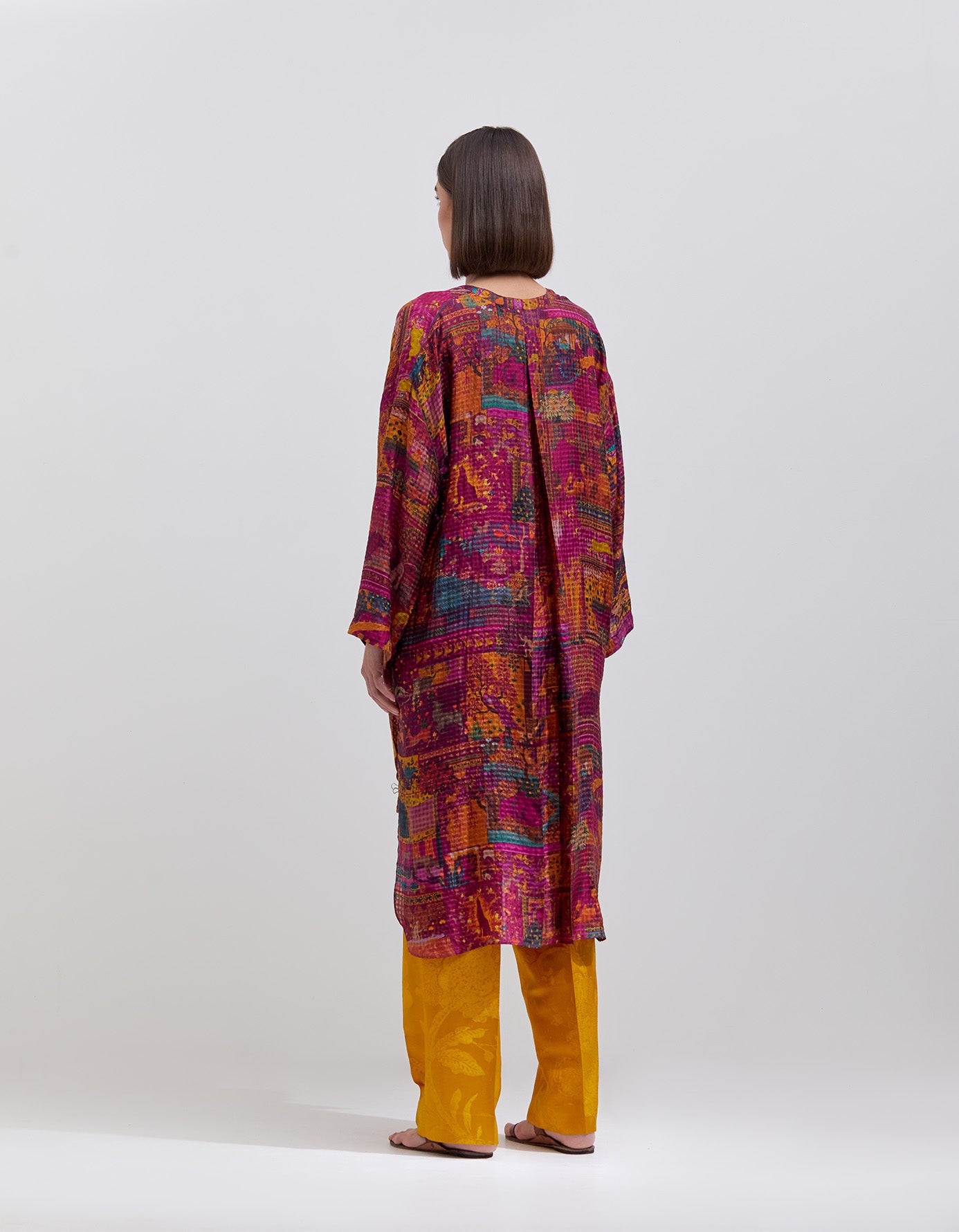Azaad Silk Damask Mustard Trousers for Women - Elegant & Comfortable Pants for Office, Party & Special Occasions