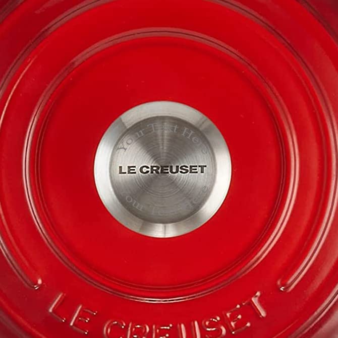 Le Creuset Signature Enameled Cast Iron 9.5 Inch 1.75 Quart Bread Oven - Cerise Red with Personalized Stainless Steel Knob | Perfect for Baking Artisan Bread, Sourdough, and Dutch Oven Recipes at Home