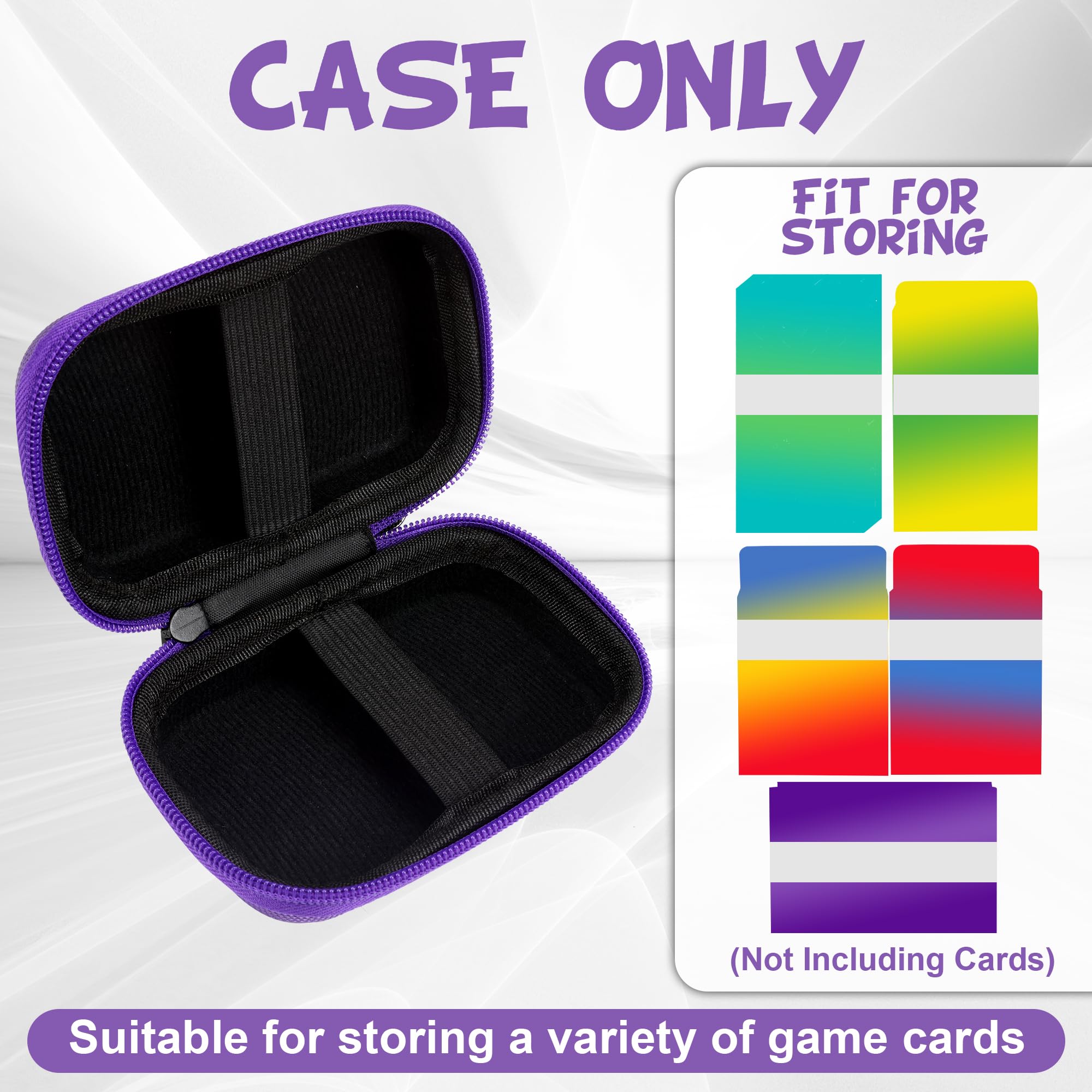Portable Travel Card Games Holder Case - Compatible with UNO, Playing Cards & Game Sets - Durable Purple Card Storage Organizer - Perfect for Camping, Parties & Family Game Nights (Cards Not Included)