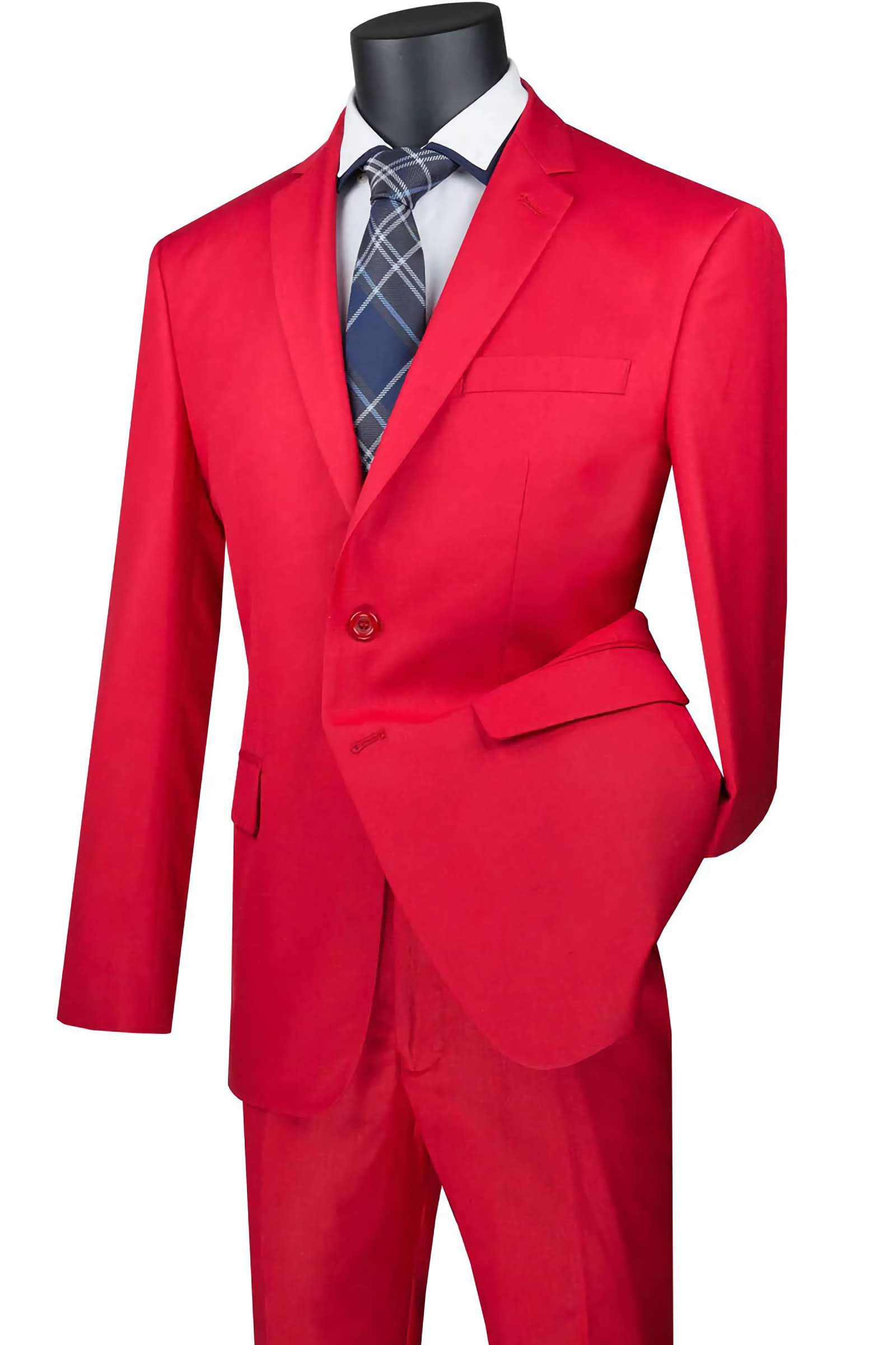 Red Slim Fit Men's 2-Piece Suit with 2 Buttons | Formal Business Attire for Weddings, Interviews & Office Wear